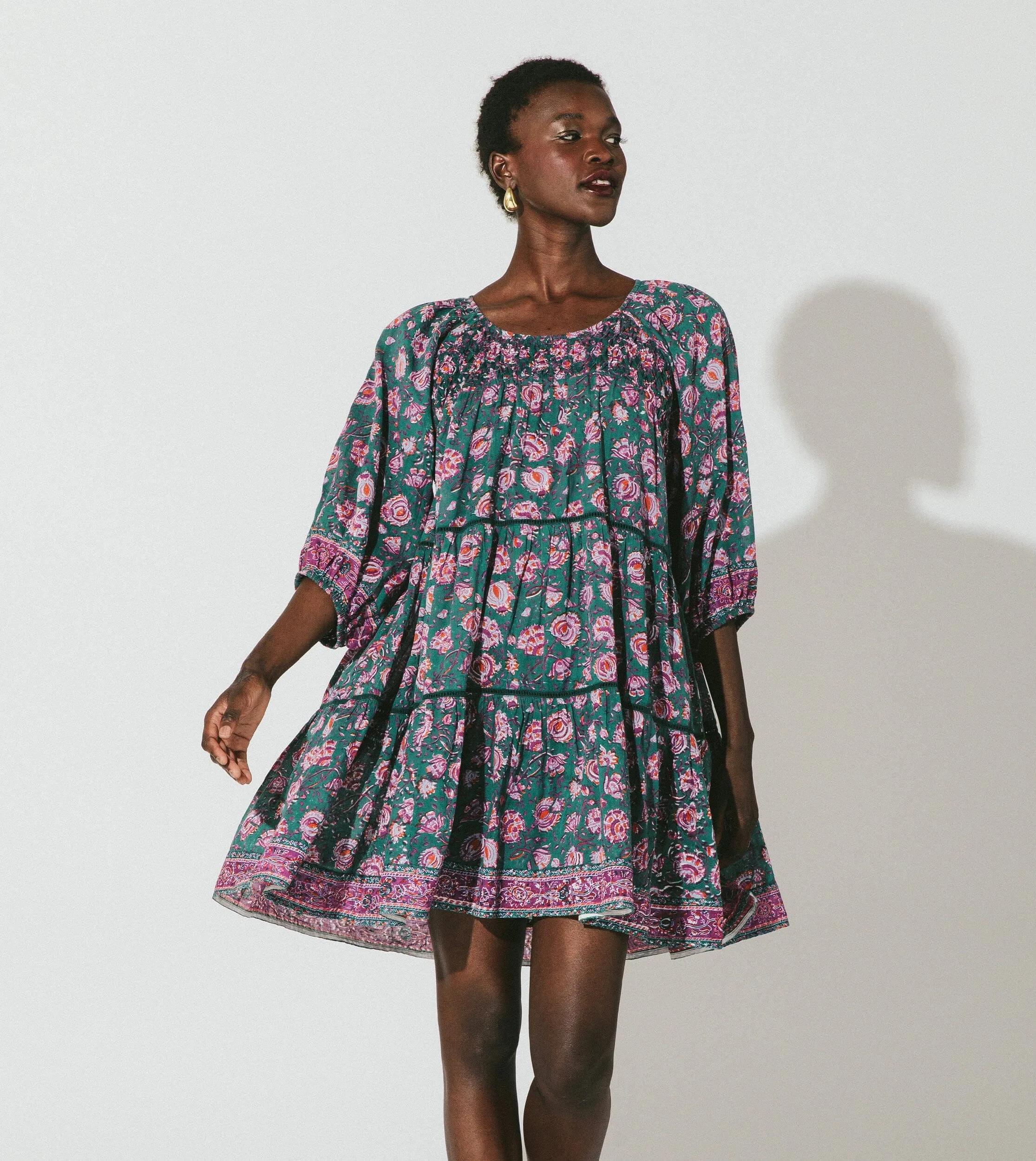 Jessa Mini Dress | Jade Floral sold by Cleobella