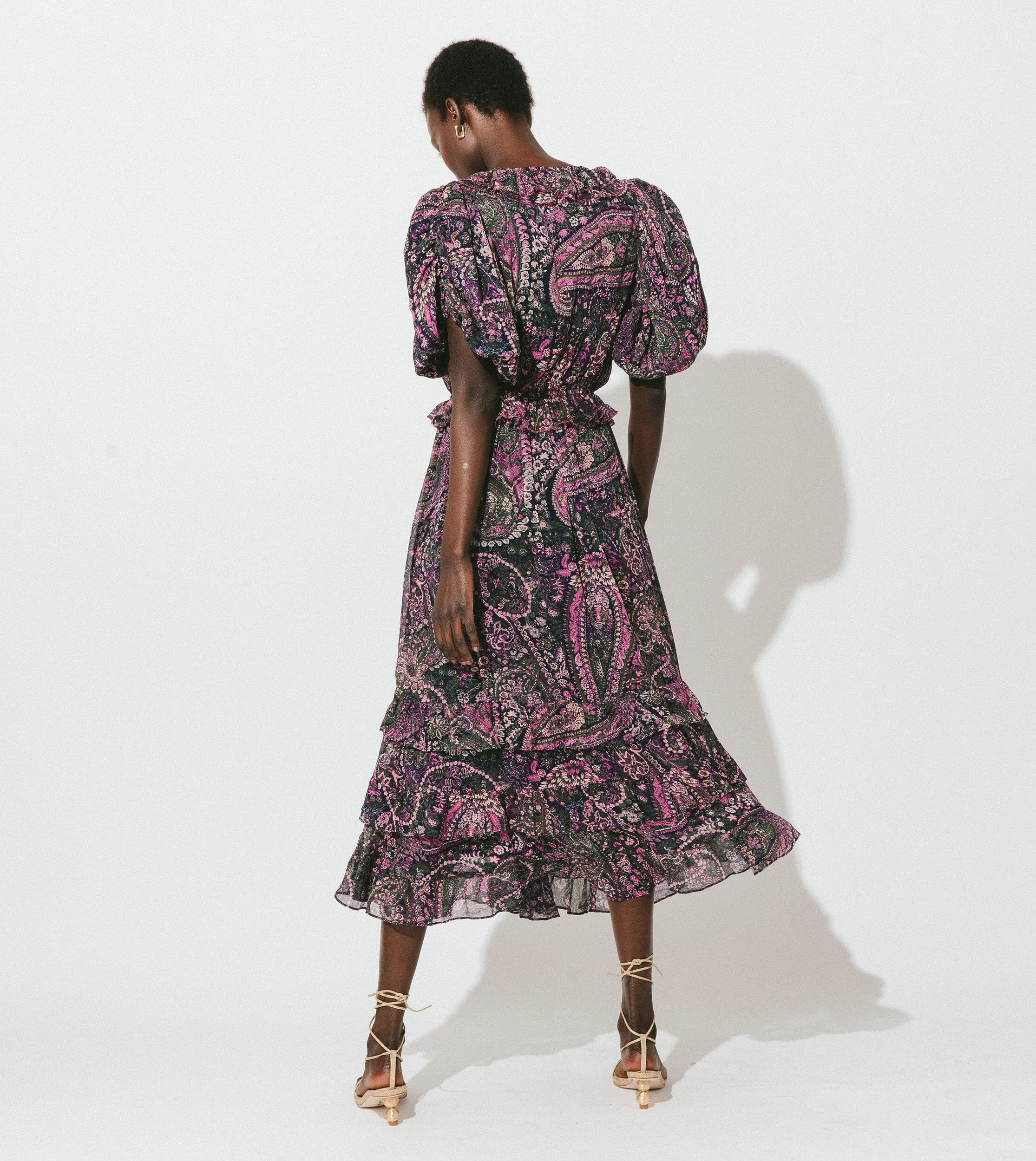 Callista Midi Dress | Caymen Paisley Purple sold by Cleobella product image thumbnail 4