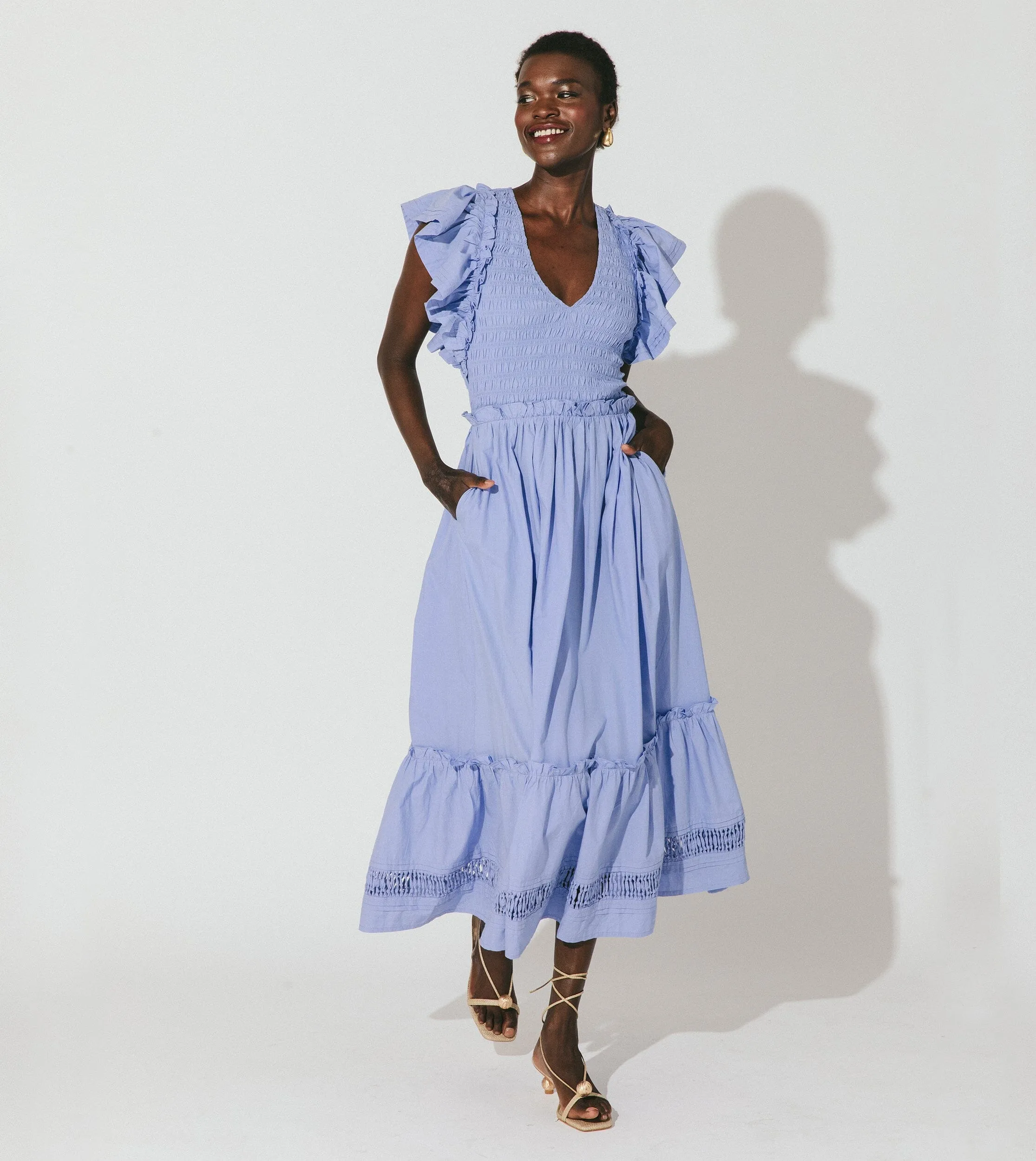 Gladys Ankle Dress | Periwinkle sold by Cleobella product image thumbnail 3