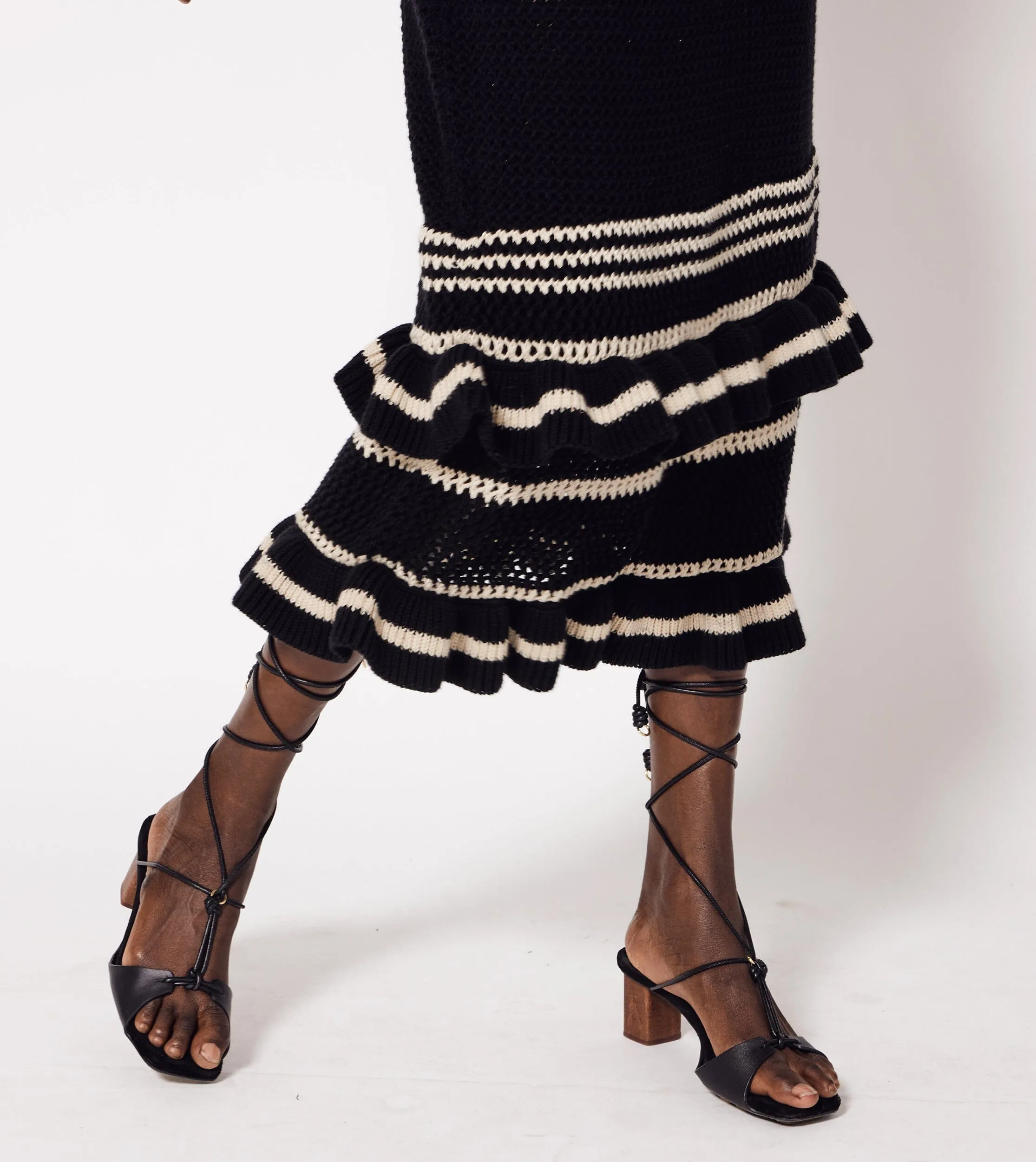 Louisa Crochet Midi Dress | Black / Ivory sold by Cleobella product image thumbnail 5