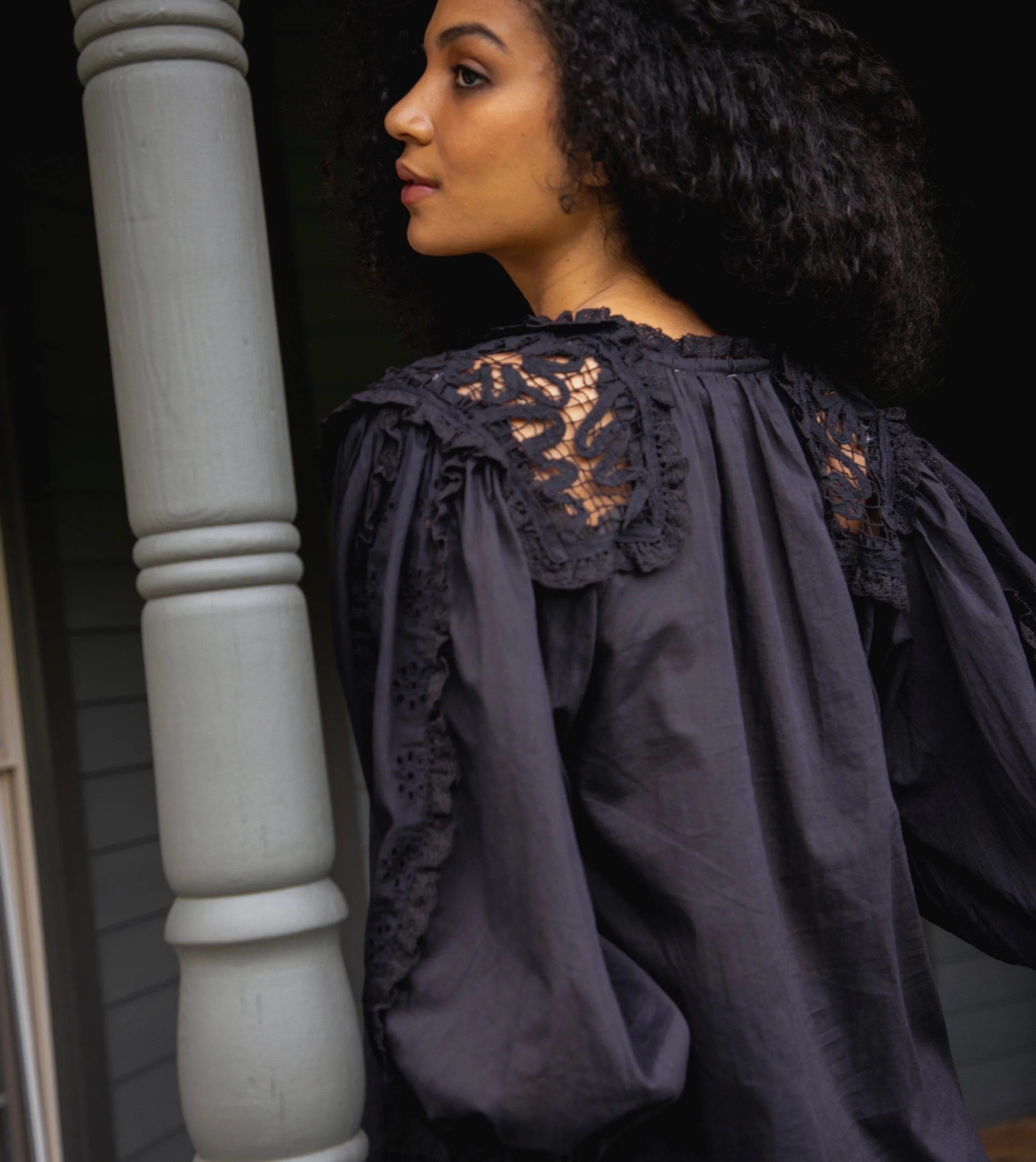 Claudia Blouse | Black sold by Cleobella product image thumbnail 4