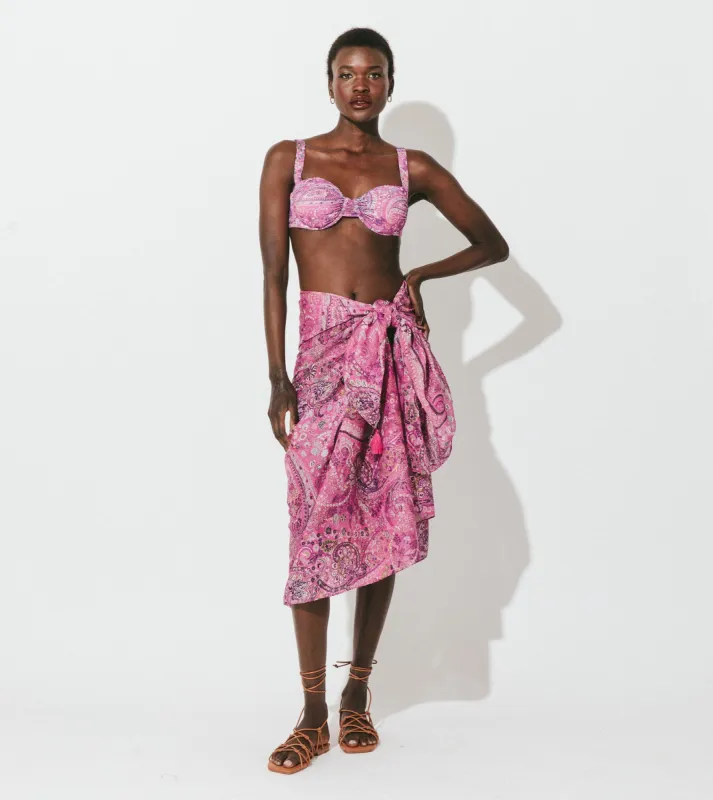Sarong | Caymen Paisley Pink sold by Cleobella