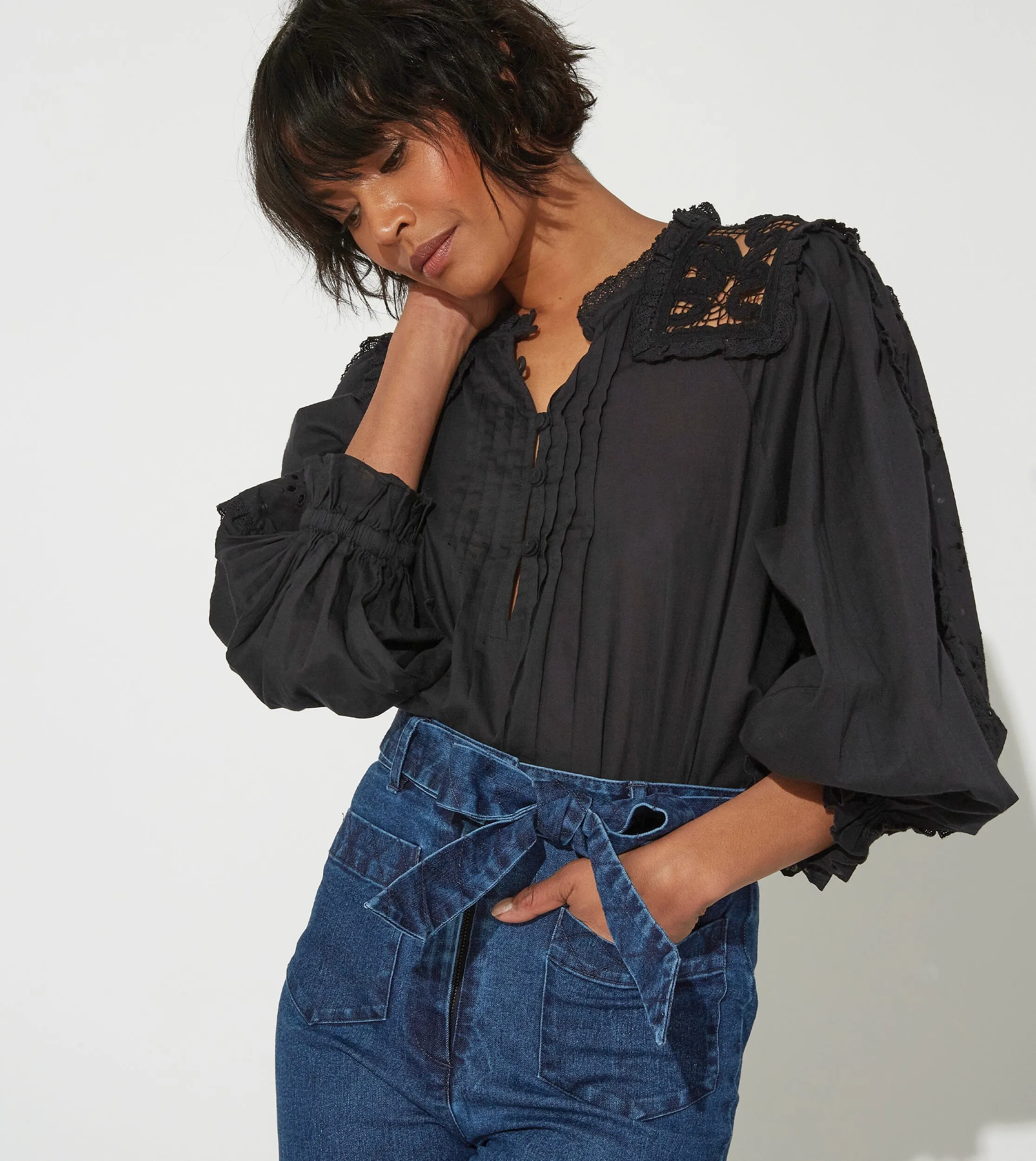 Claudia Blouse | Black sold by Cleobella product image thumbnail 3