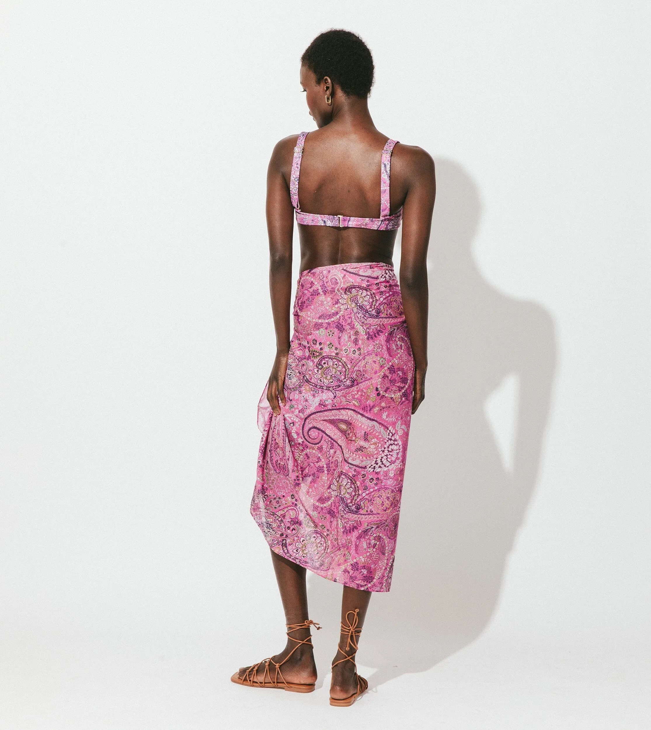 Sarong | Caymen Paisley Pink sold by Cleobella product image thumbnail 3