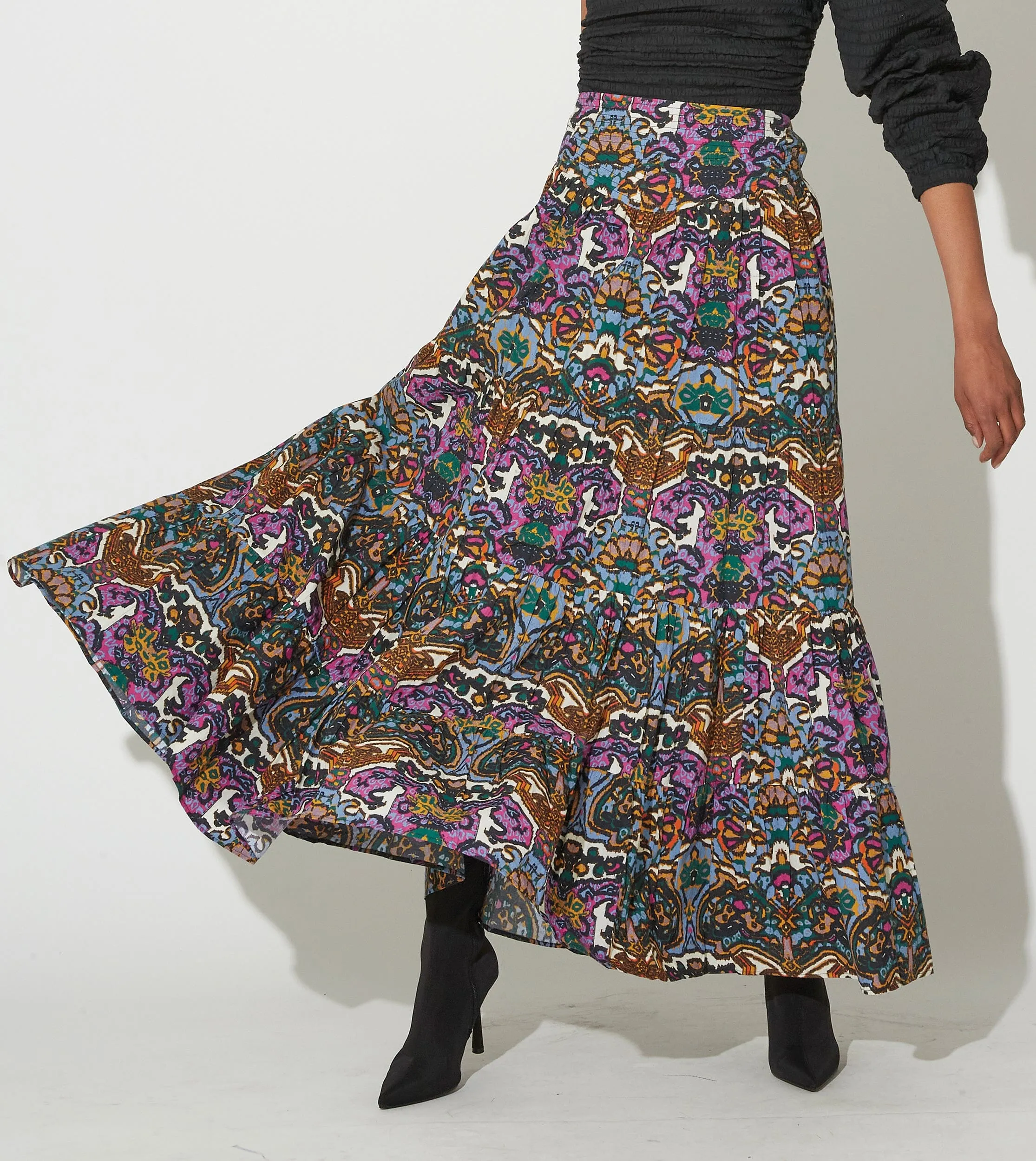 Rania Maxi Skirt | Mosaic Ikat sold by Cleobella product image thumbnail 2