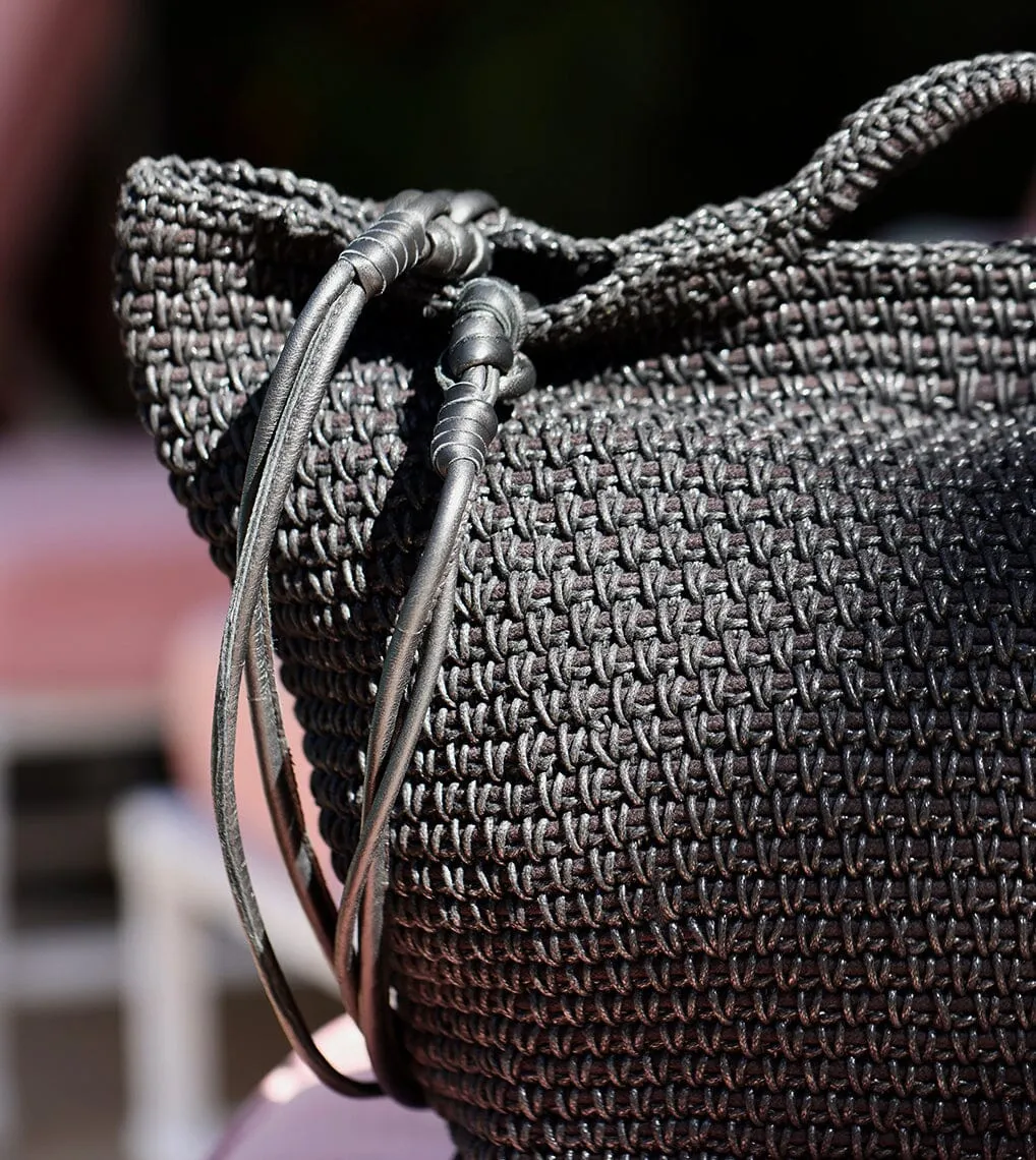 Crochet Basket Bag | Black sold by Cleobella product image thumbnail 4