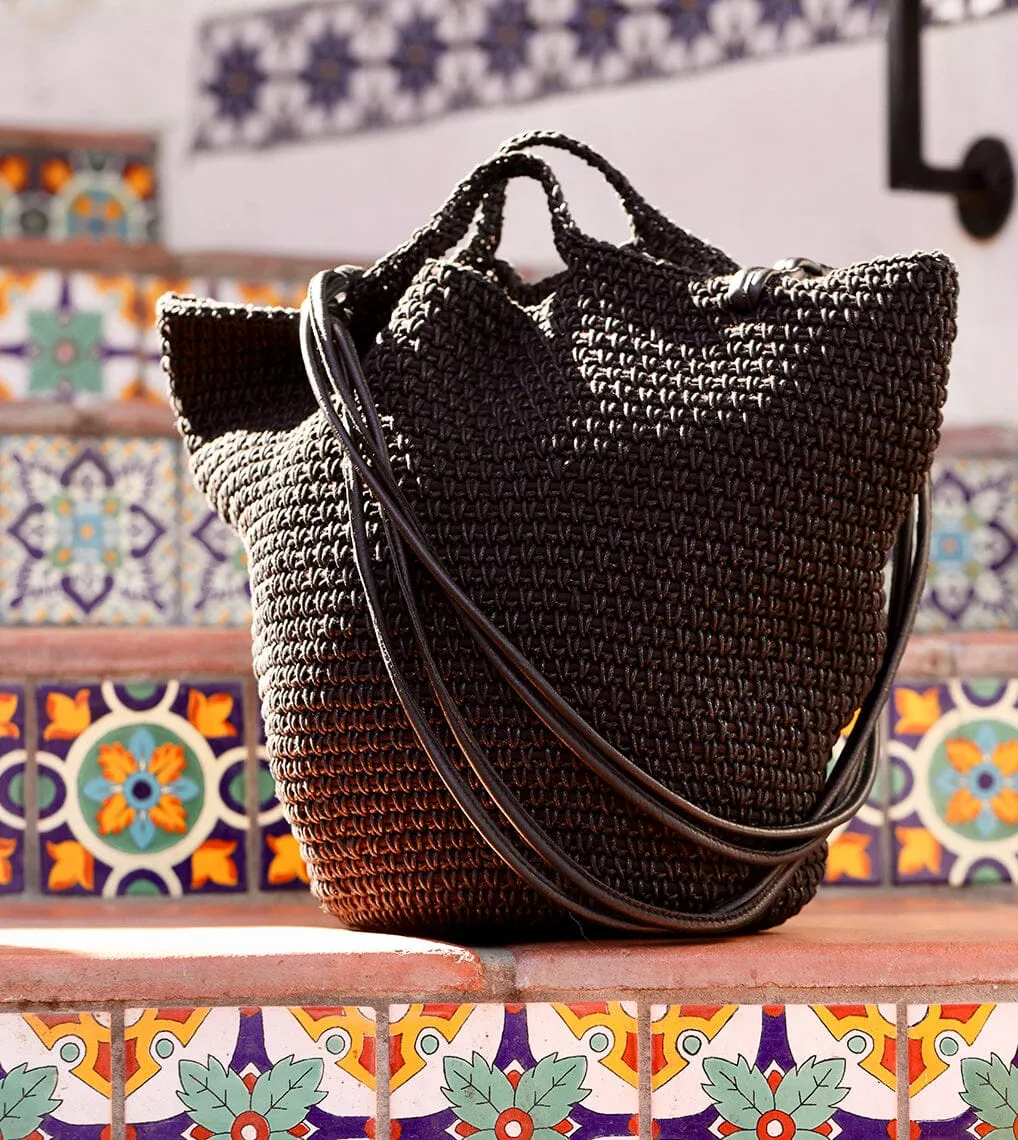 Crochet Basket Bag | Black sold by Cleobella product image thumbnail 3