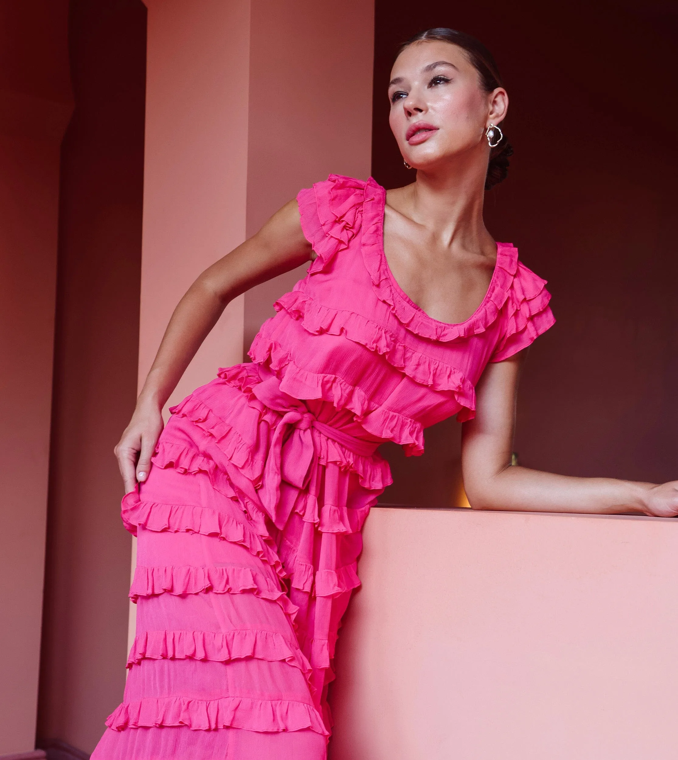 Milana Ankle Dress | Magenta sold by Cleobella product image thumbnail 3