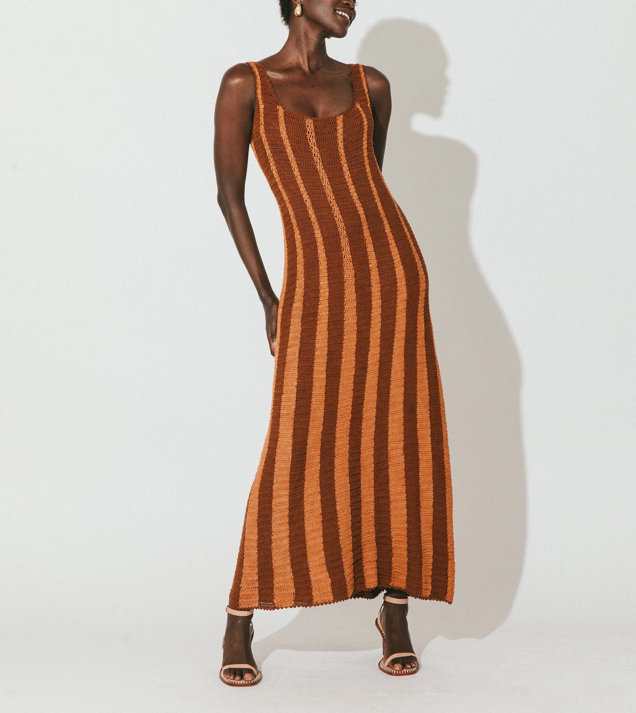 Ginger Hand Crochet Midi Dress | Terracotta Multi sold by Cleobella product image thumbnail 5