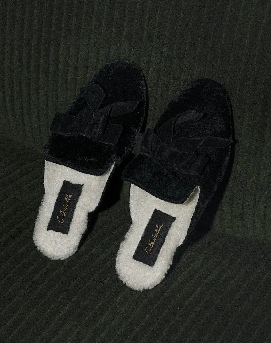 Velvet Slippers | Black sold by Cleobella product image thumbnail 5