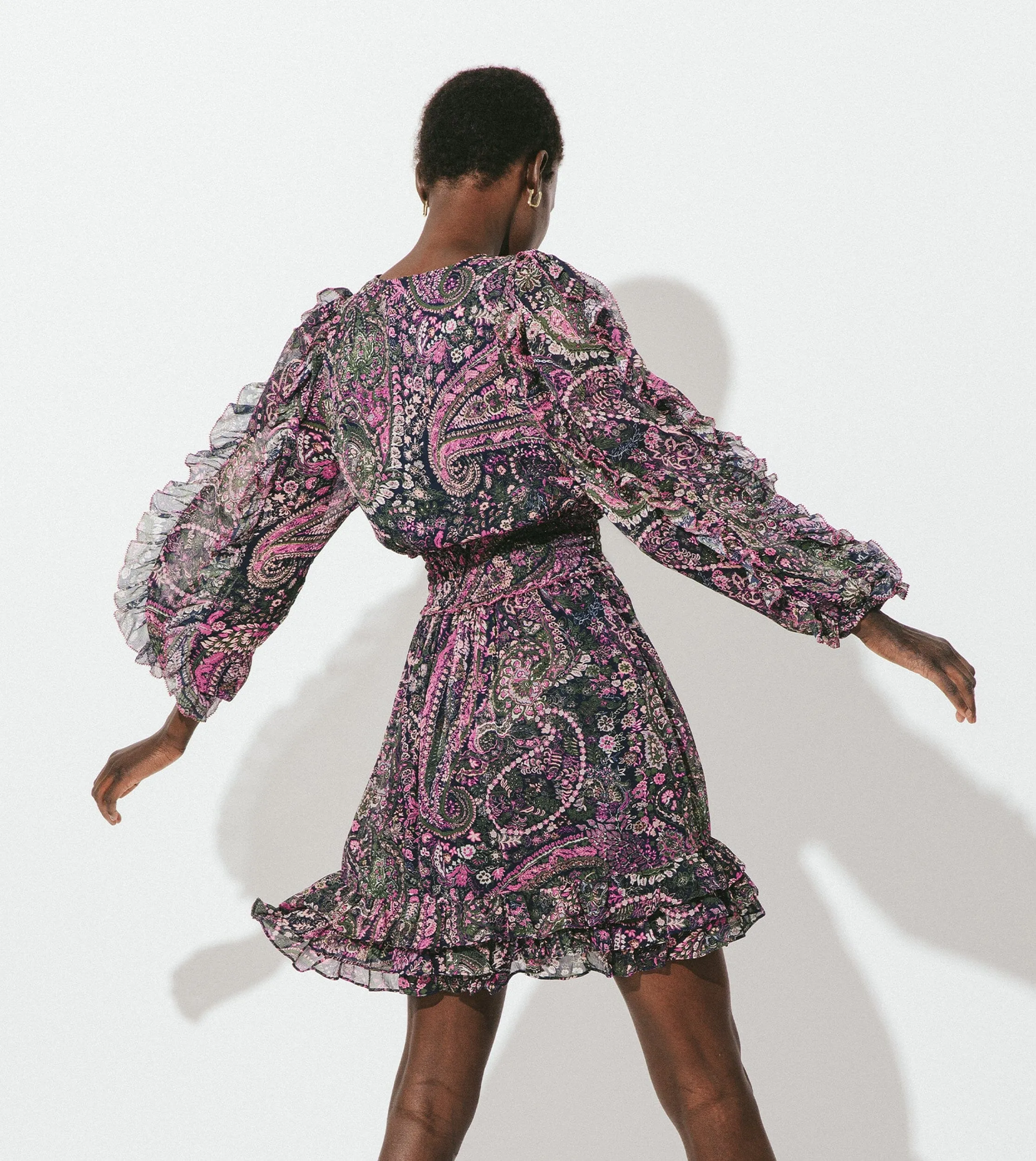 Bellamy Mini Dress | Caymen Paisley Purple sold by Cleobella product image thumbnail 4