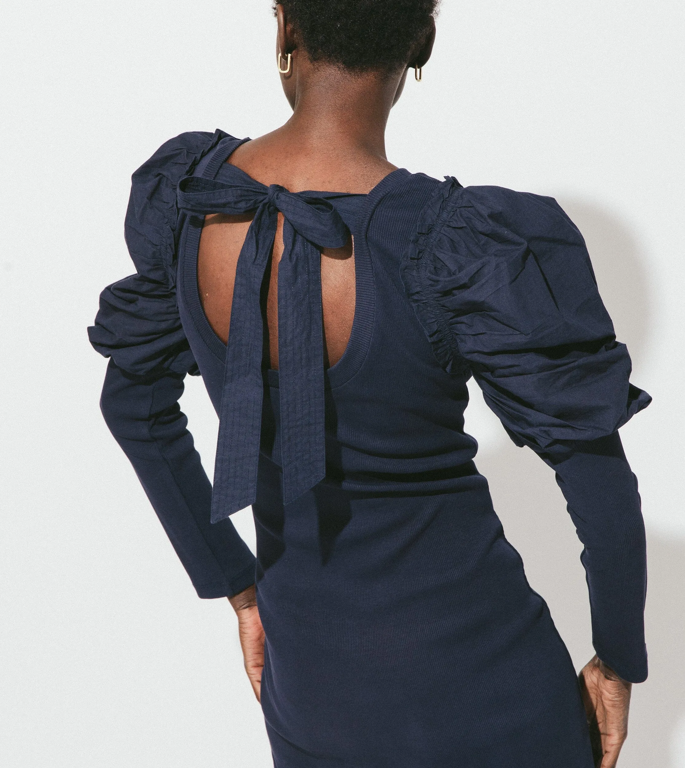 Sandra Midi Dress | Navy sold by Cleobella product image thumbnail 4