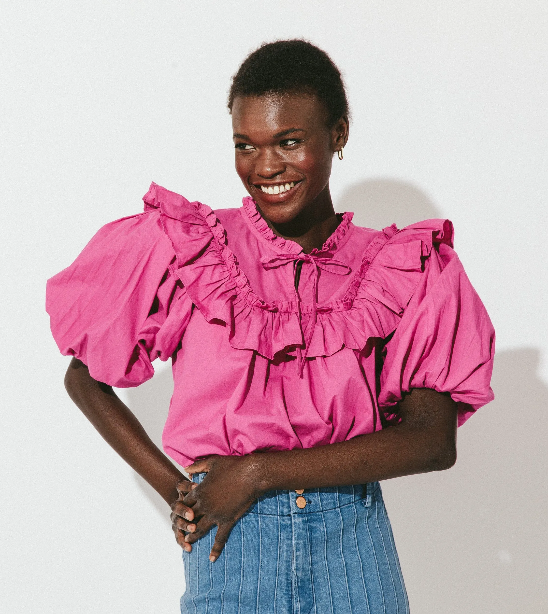 Janet Blouse | Bright Pink sold by Cleobella product image thumbnail 2