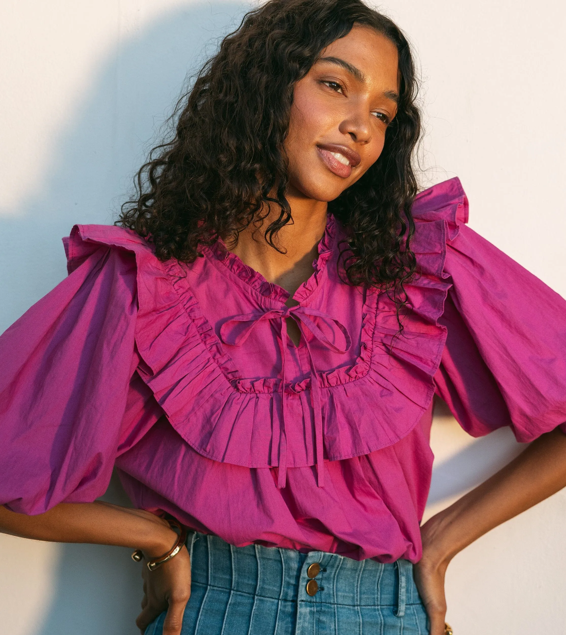 Janet Blouse | Bright Pink sold by Cleobella product image thumbnail 5