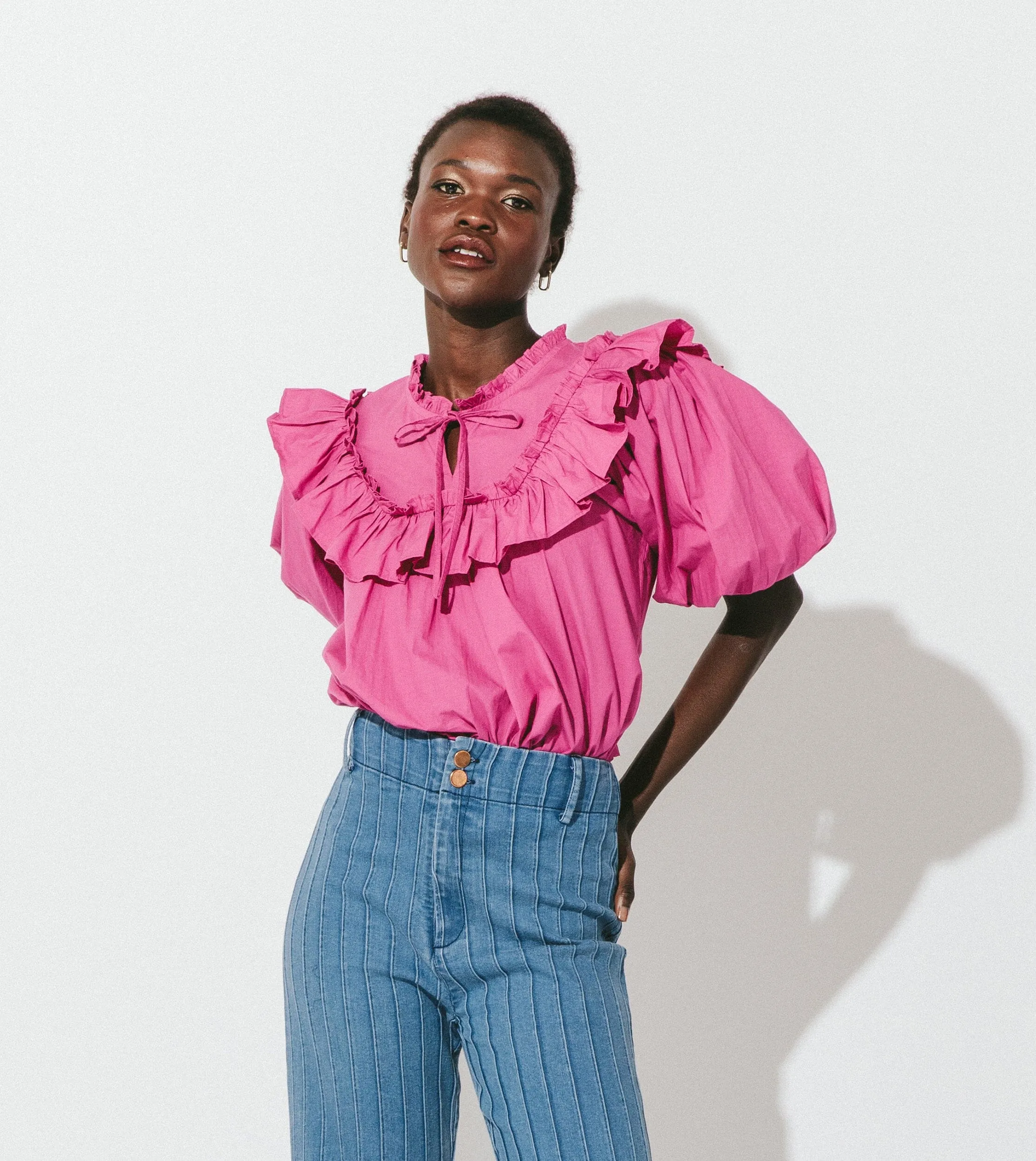 Janet Blouse | Bright Pink sold by Cleobella