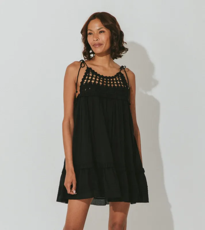 Gia Mini Dress | Black sold by Cleobella