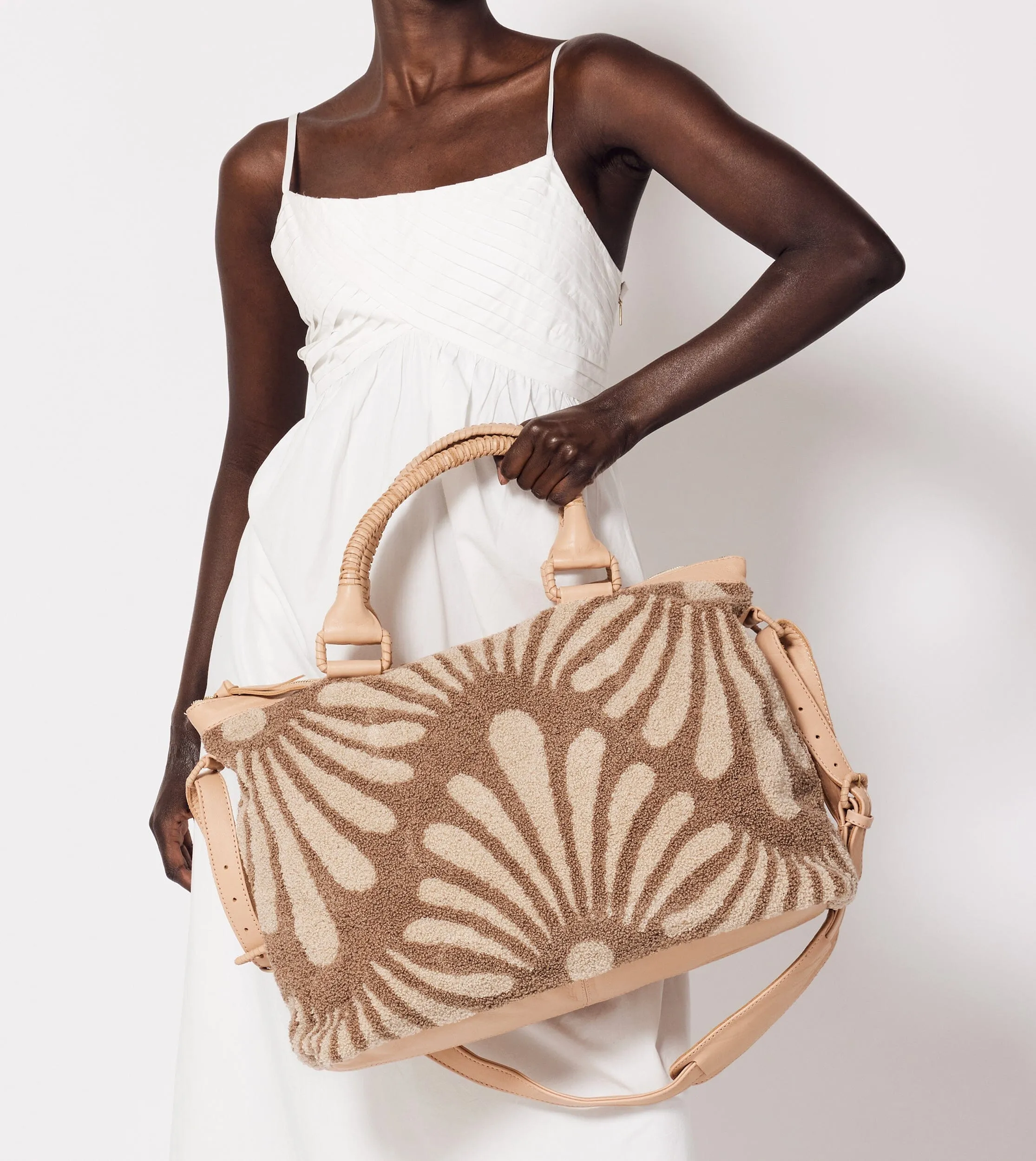 Abstract Floral Weekender | Tan sold by Cleobella