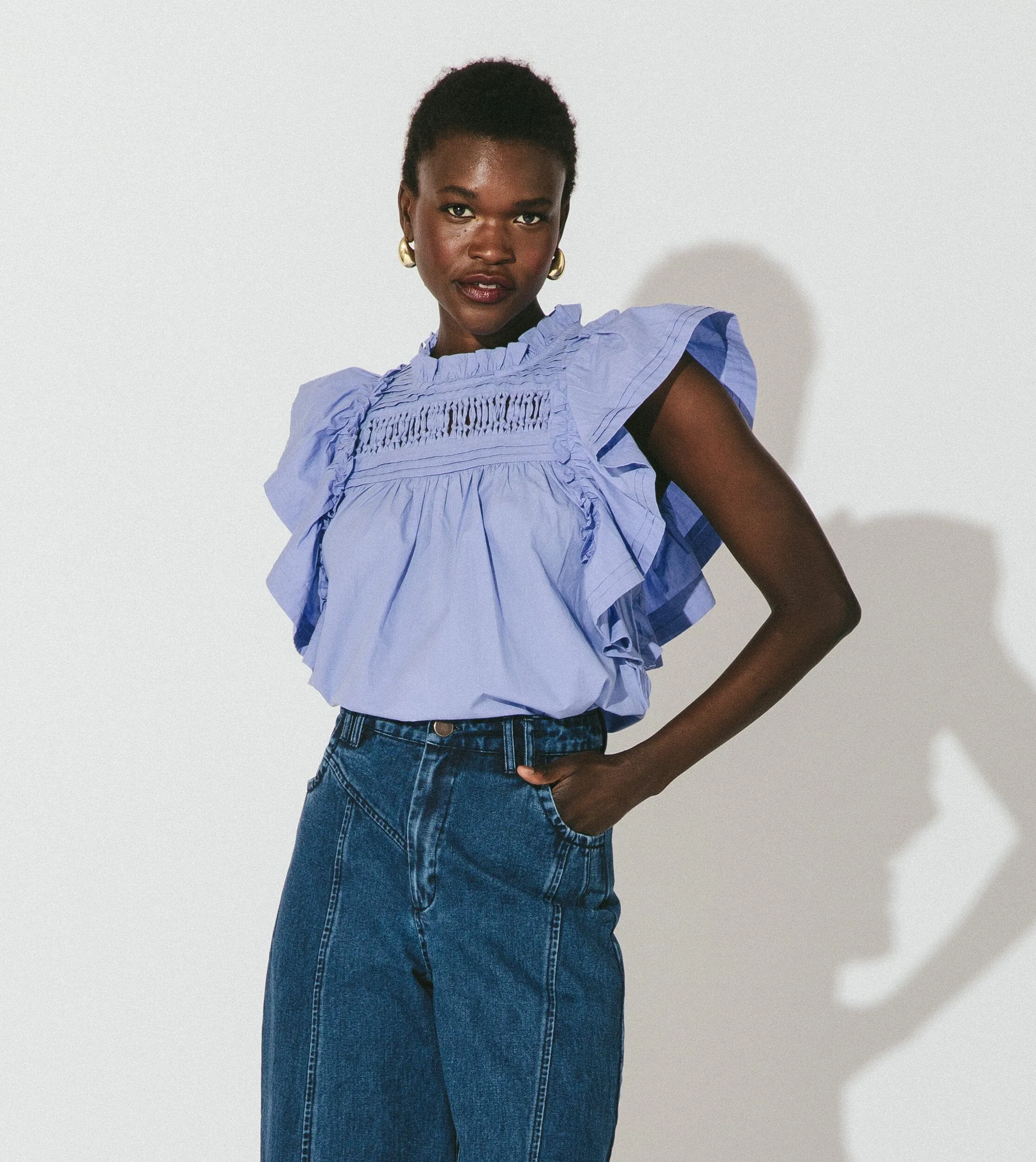 Cecily Blouse | Periwinkle sold by Cleobella