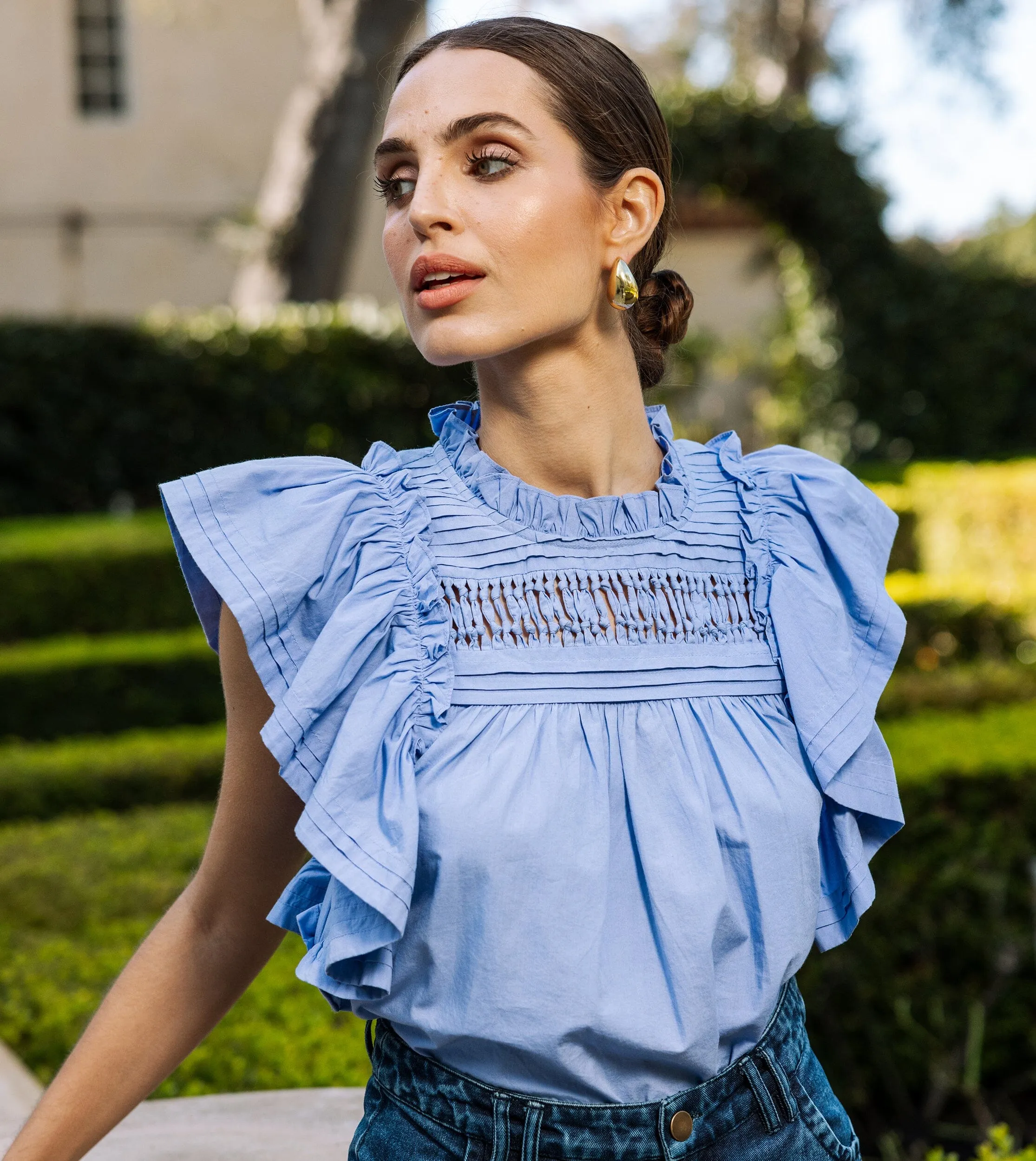 Cecily Blouse | Periwinkle sold by Cleobella product image thumbnail 2