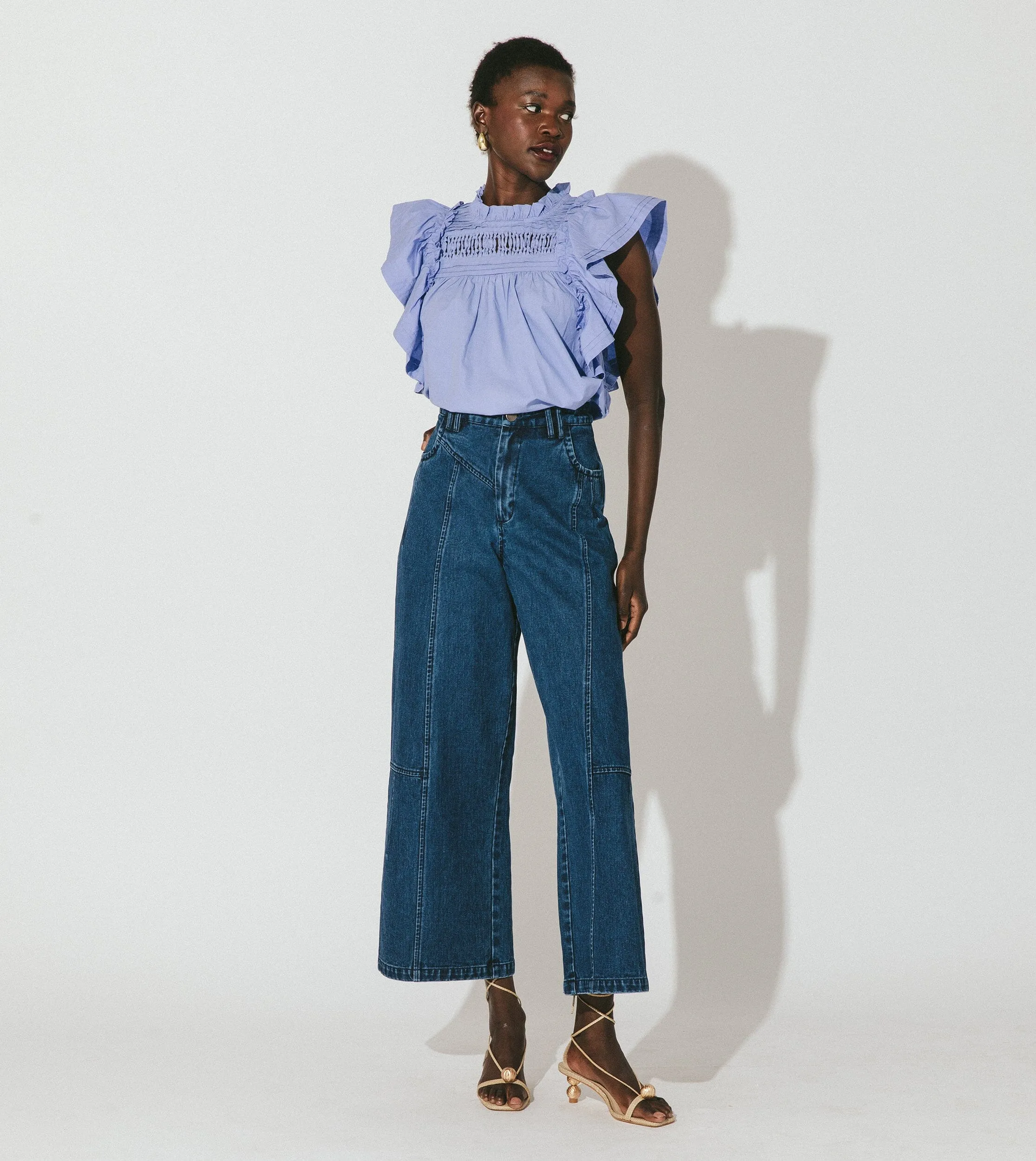 Cecily Blouse | Periwinkle sold by Cleobella product image thumbnail 3