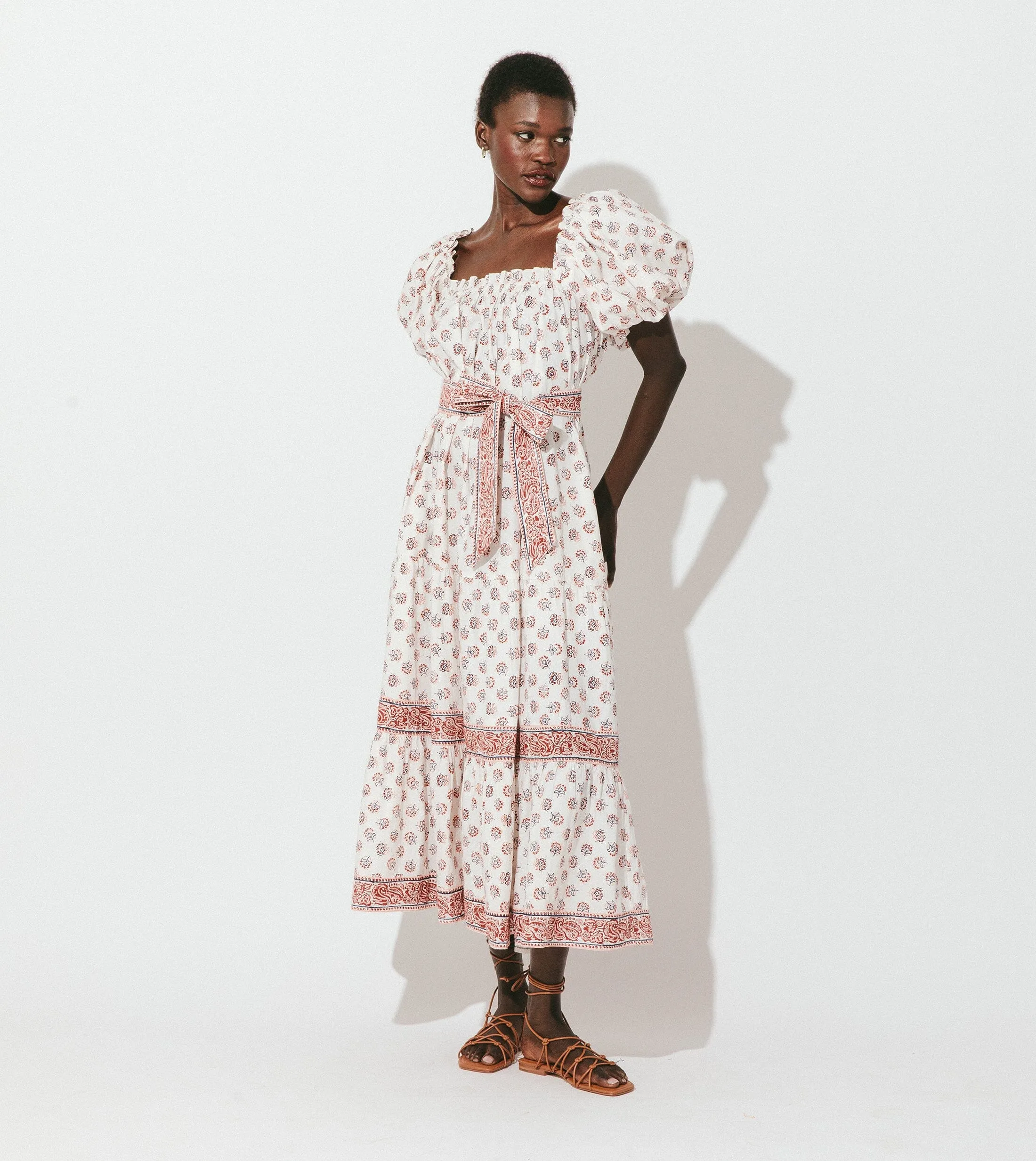 Elisa Midi Dress | Belize Blossom sold by Cleobella