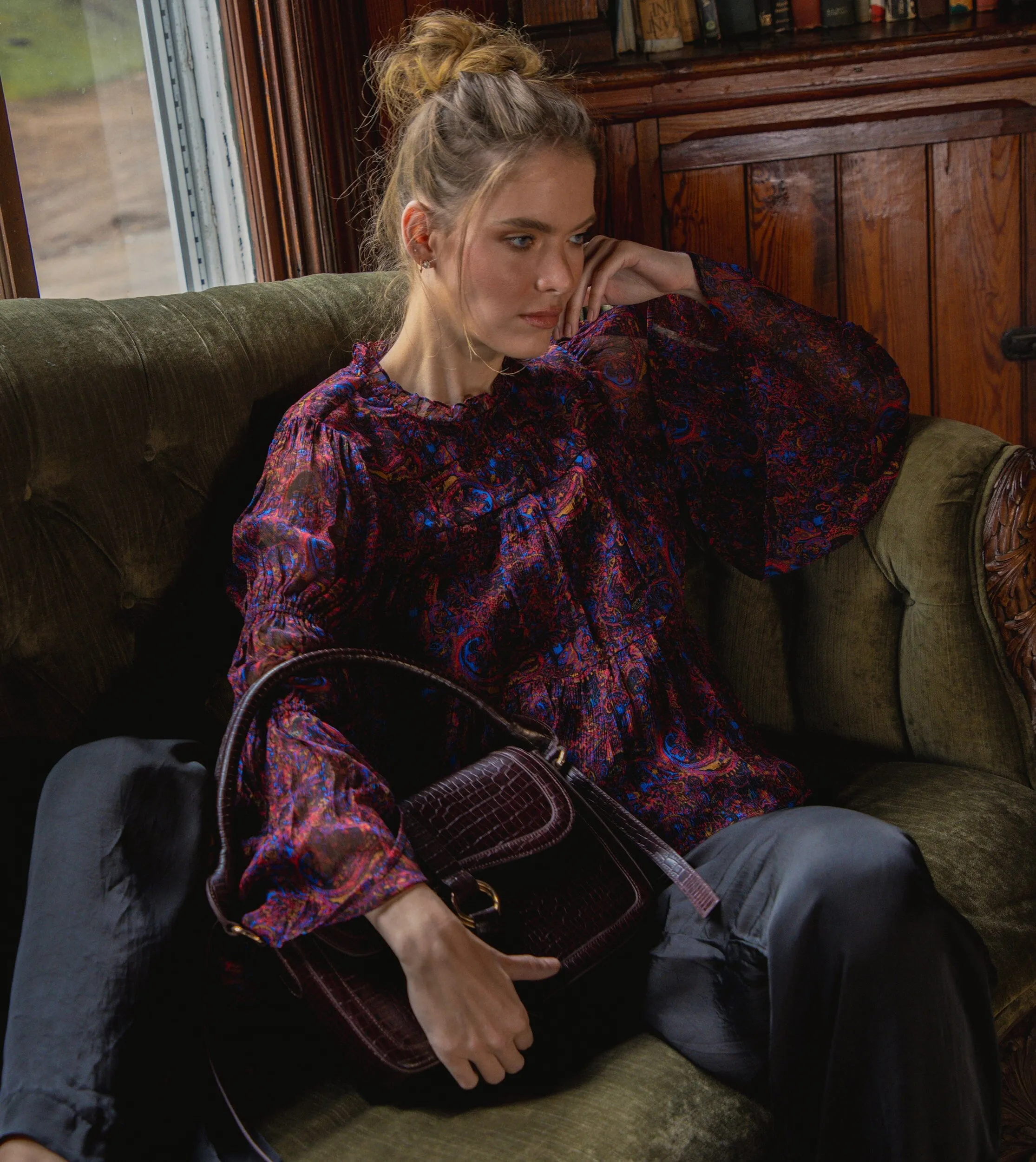 Ines Blouse | Retrograde Paisley sold by Cleobella product image thumbnail 2