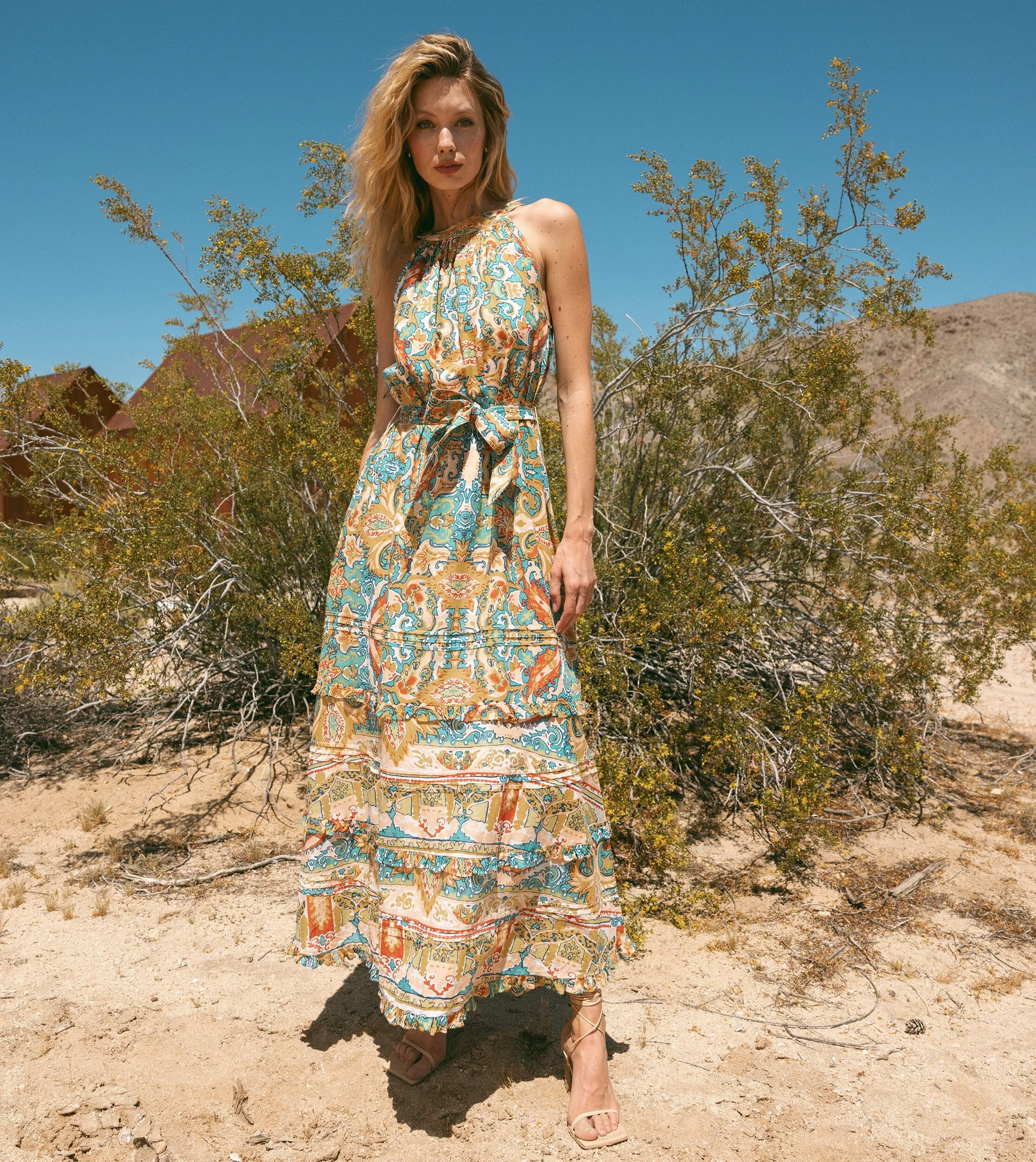 Tonia Ankle Dress | Las Palmas sold by Cleobella