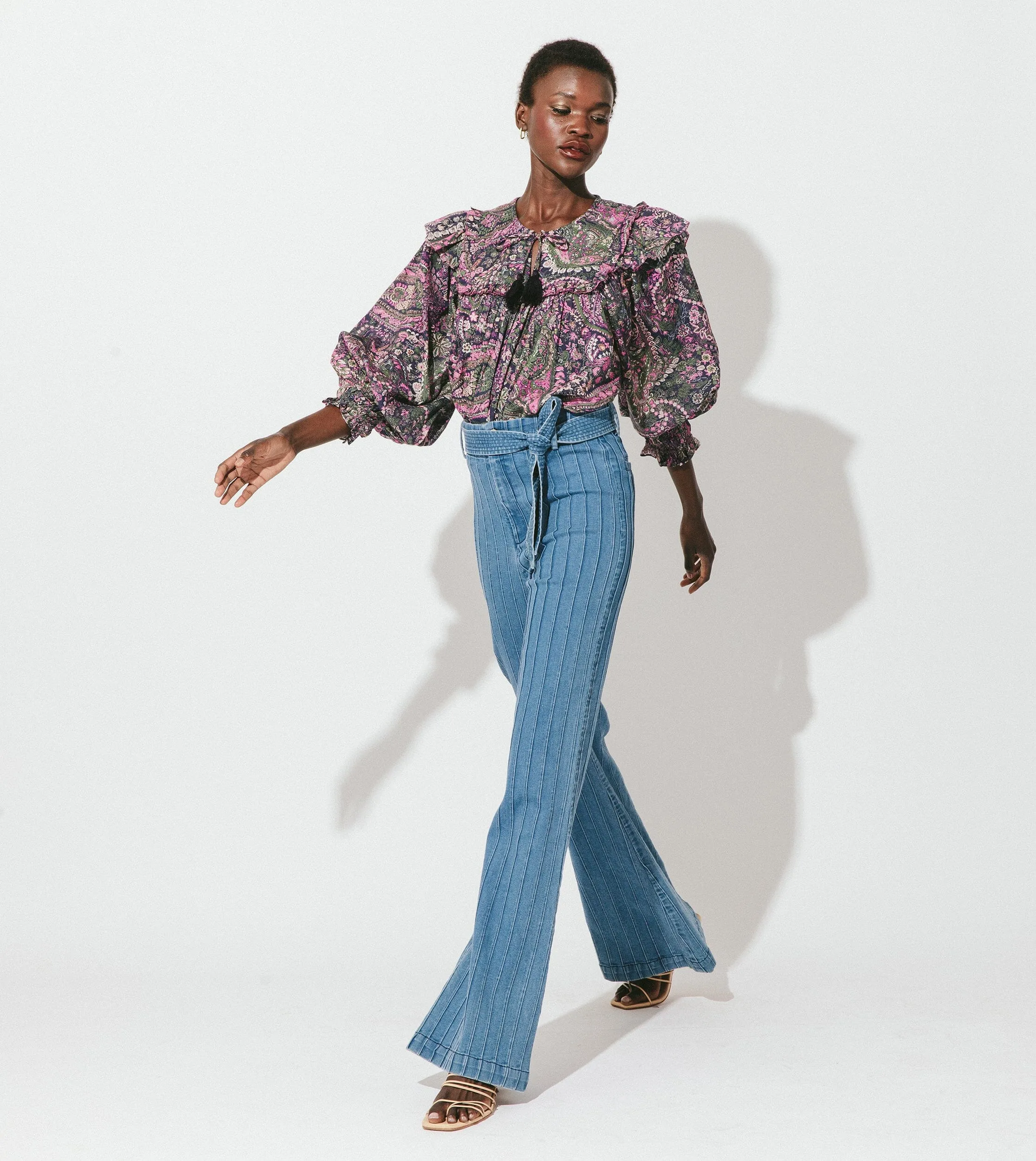 Ainsley Top | Caymen Paisley Purple sold by Cleobella product image thumbnail 3