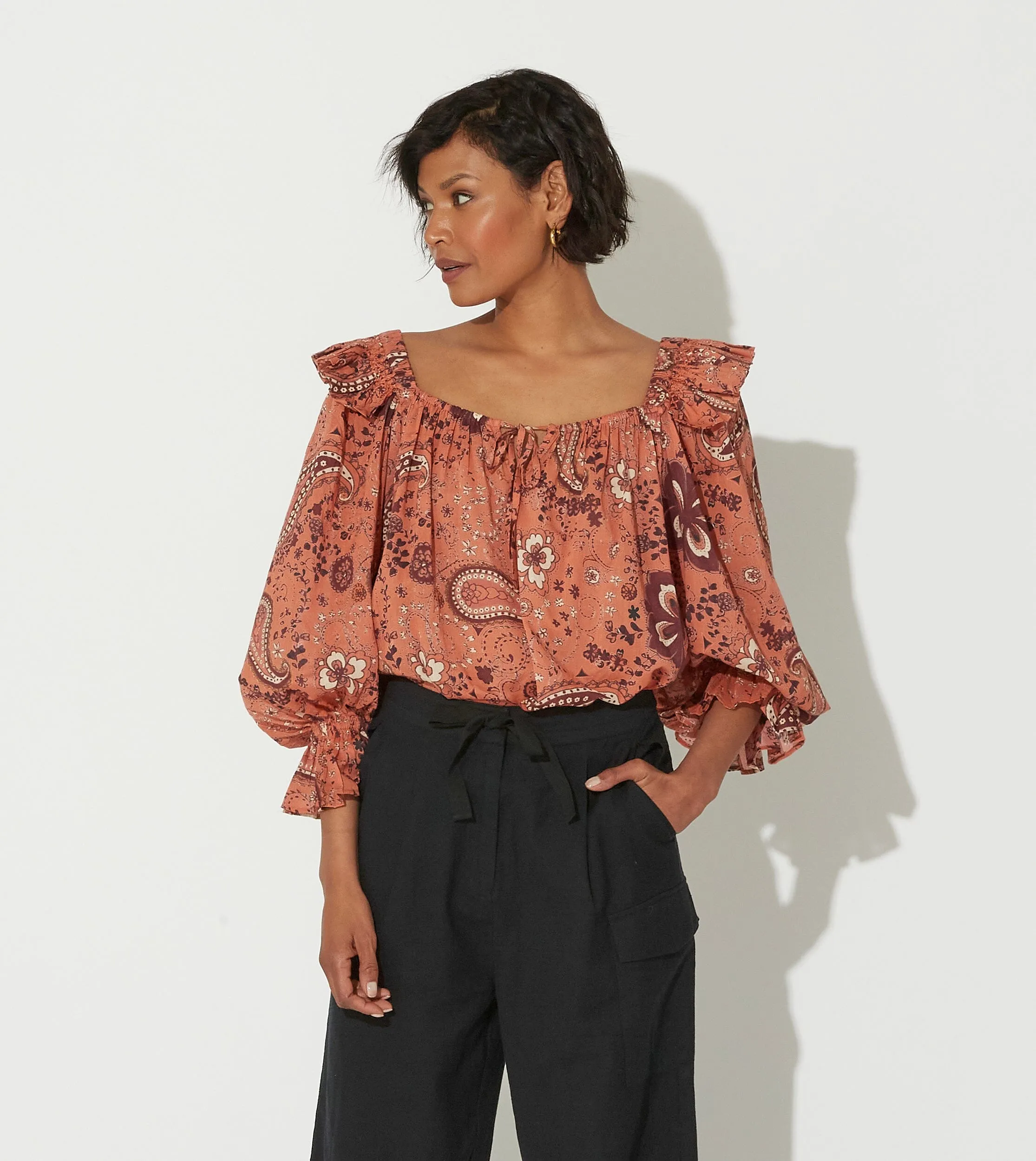 Neve Blouse | Rhode Paisley sold by Cleobella product image thumbnail 2
