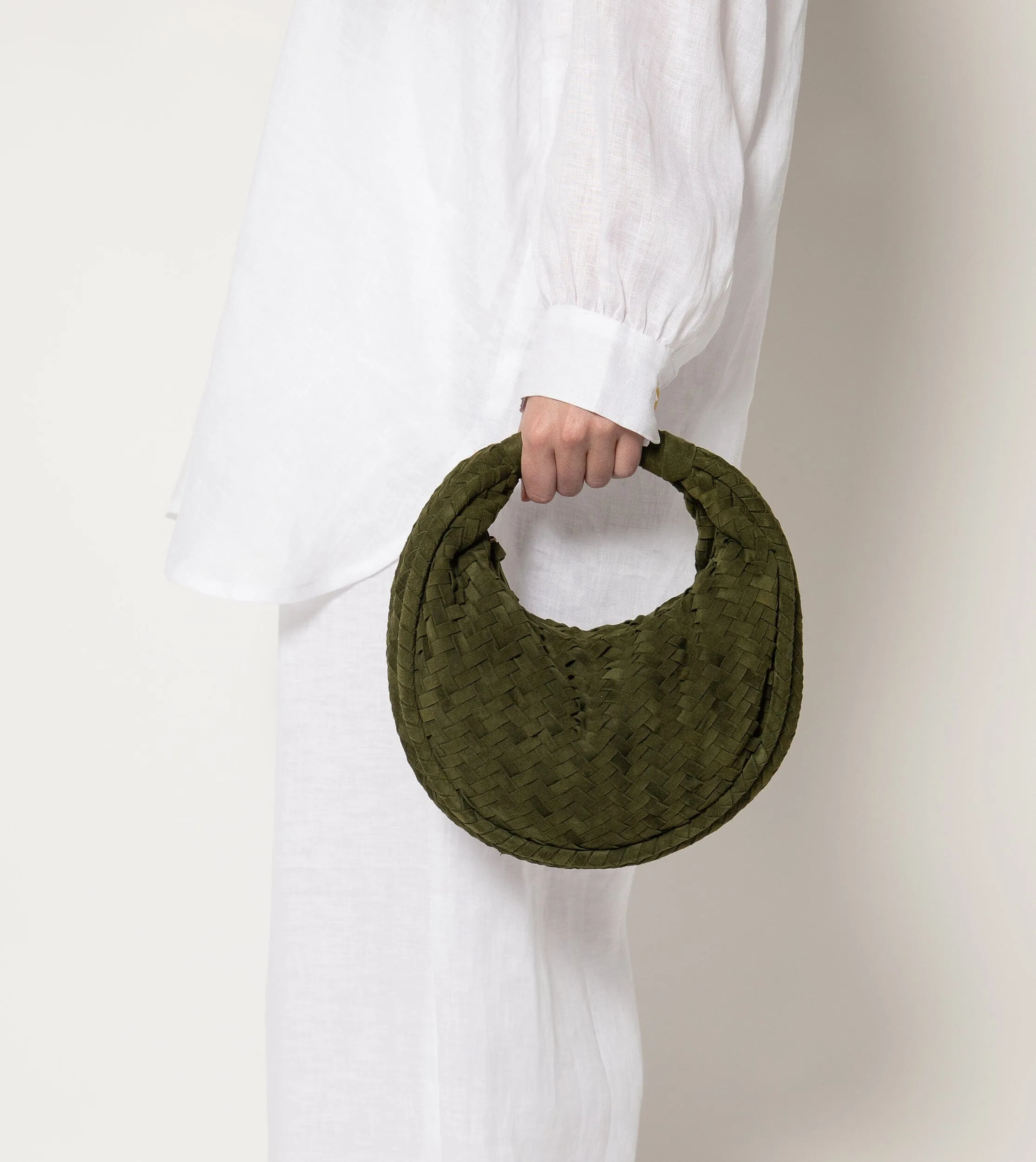 Jem Suede Mini Hobo | Dark Green sold by Cleobella