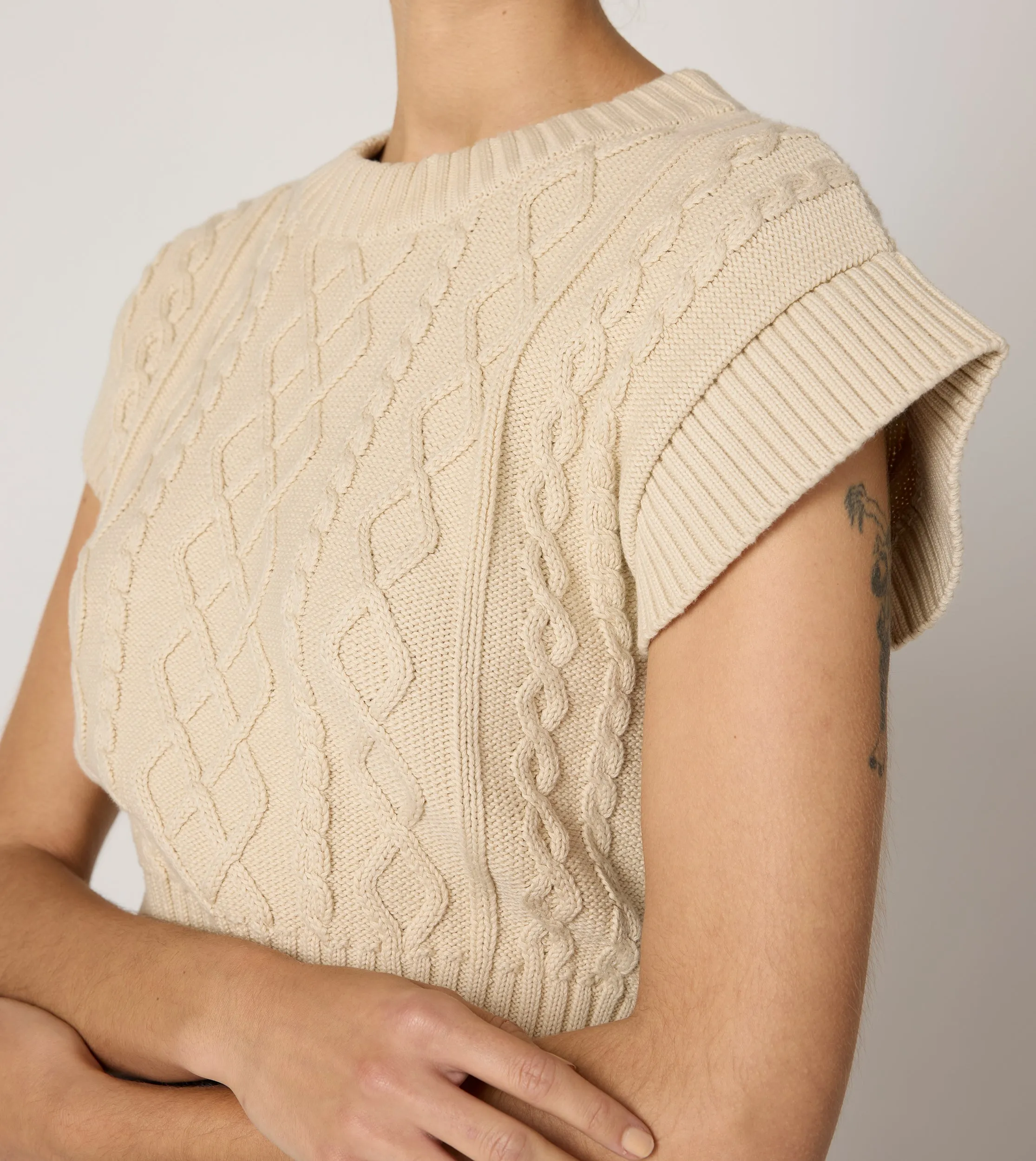 Gigi Cropped Sweater Vest | Cream sold by Cleobella product image thumbnail 5