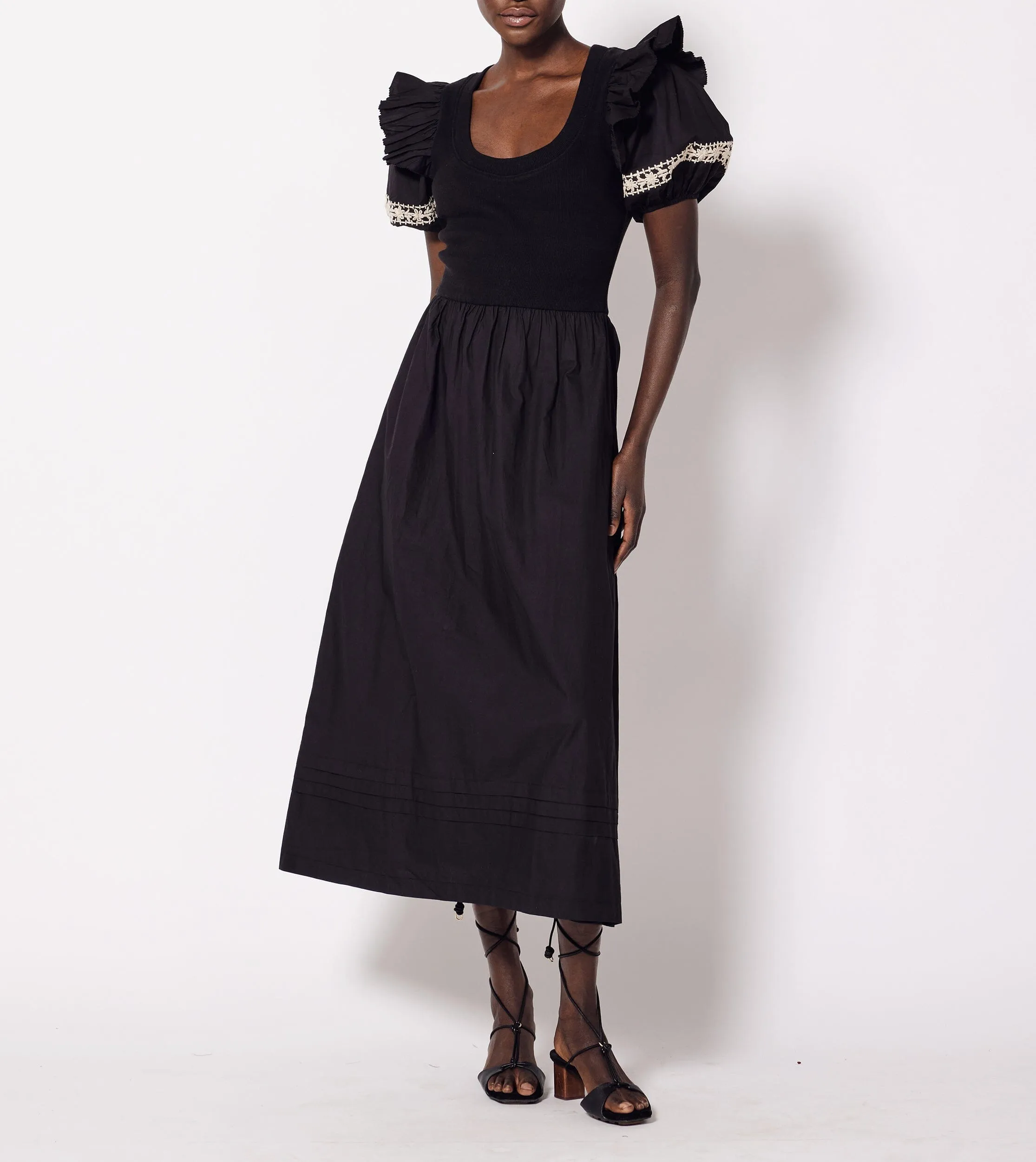 Selma Midi Dress | Black / Ivory sold by Cleobella product image thumbnail 3