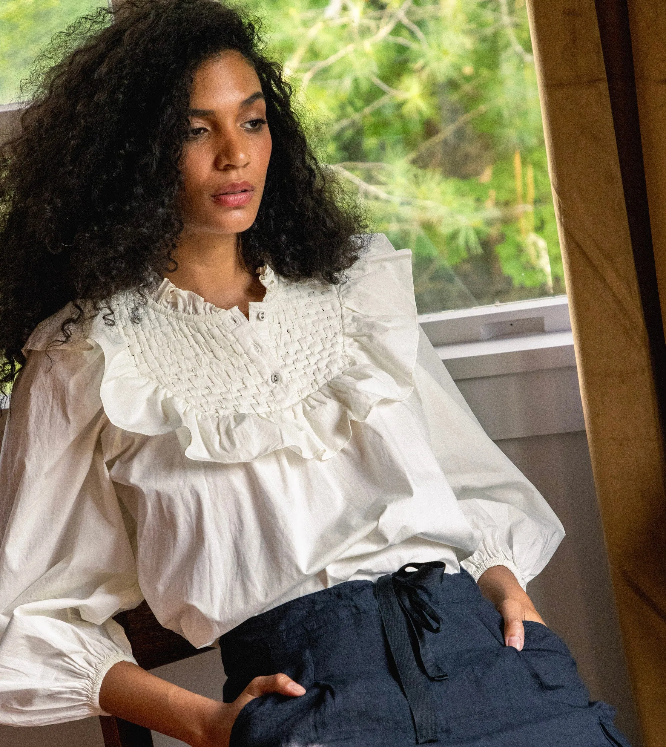 Vivienne Blouse | Ivory sold by Cleobella product image thumbnail 4