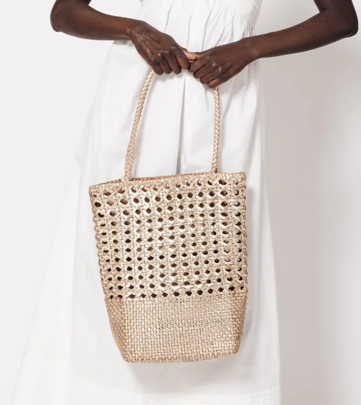 Blaine Weave Tote Bag | Gold sold by Cleobella