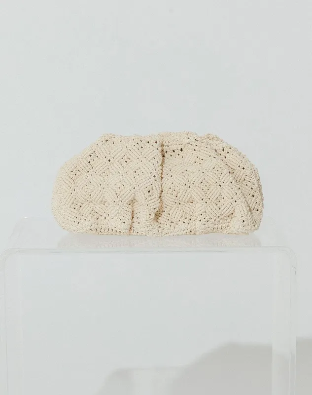 Aleza Macrame Clutch | Ivory made by Cleobella