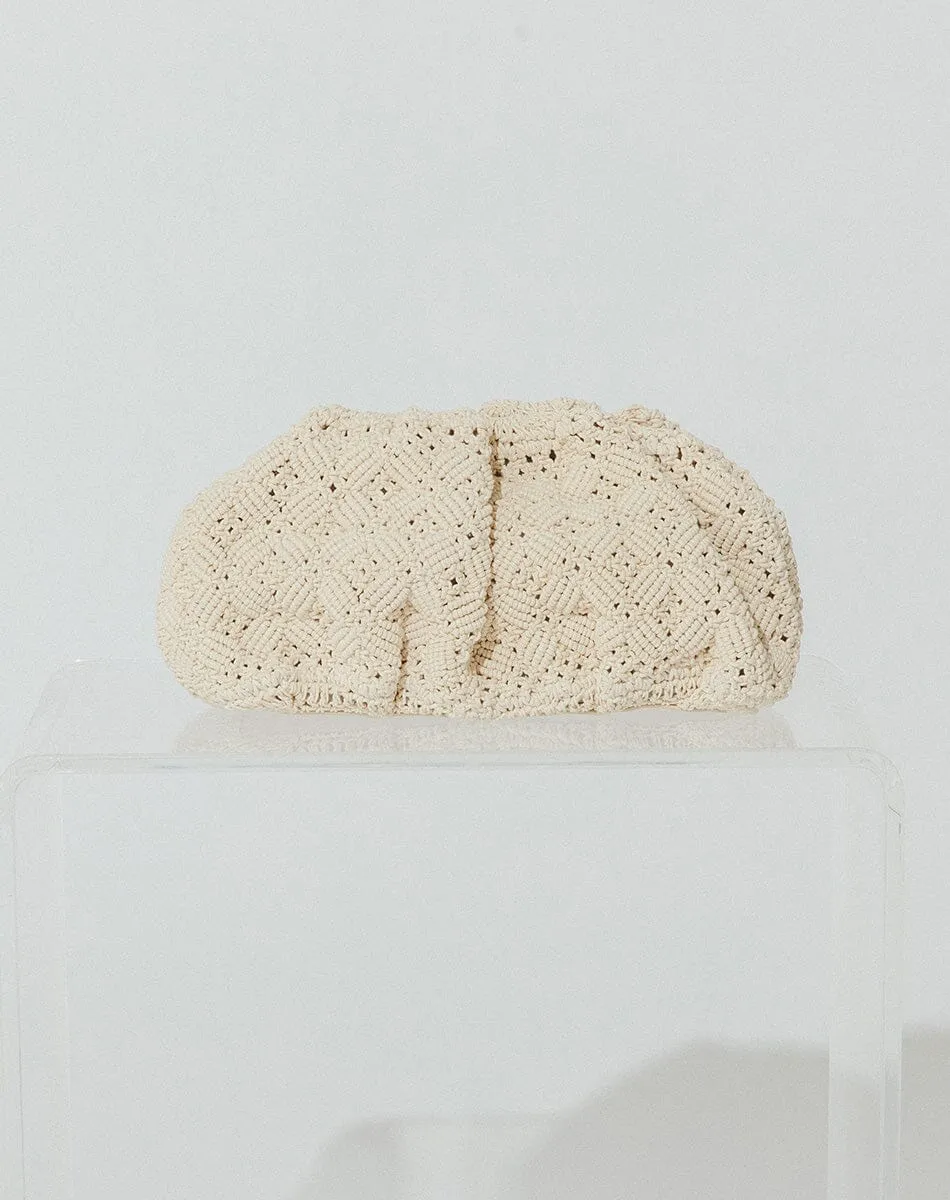 Aleza Macrame Clutch | Ivory sold by Cleobella