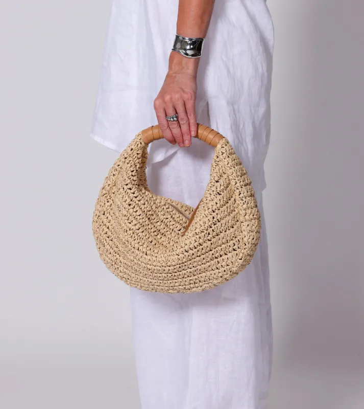 Julia Raffia Hobo Bag | Natural sold by Cleobella