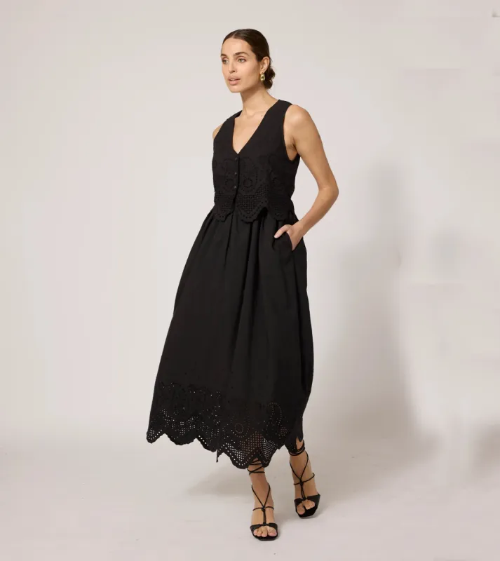 Julie Midi Dress | Black sold by Cleobella