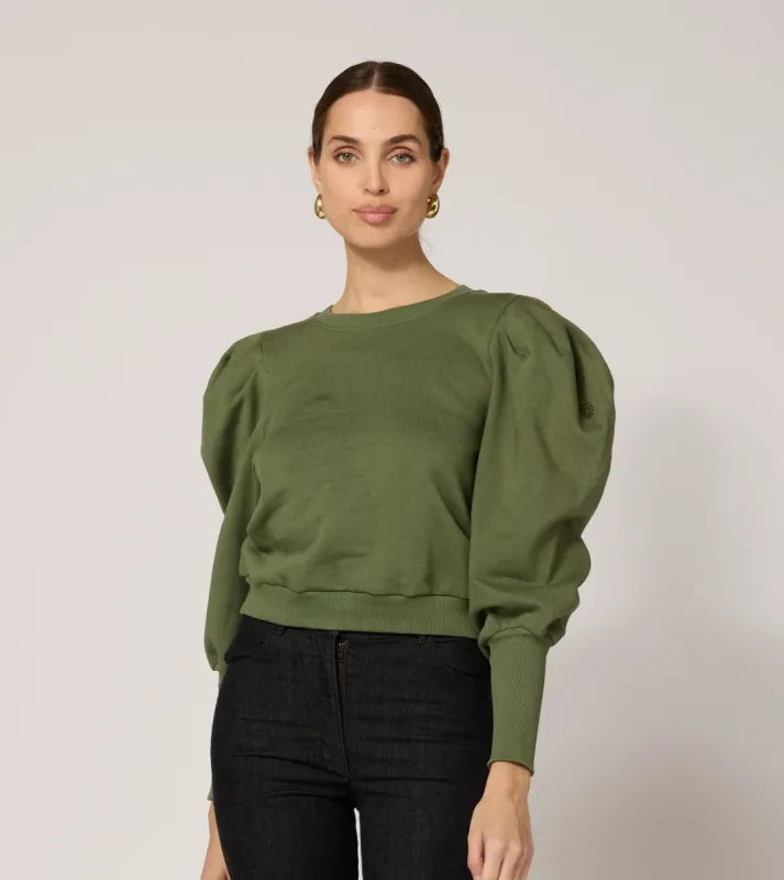 Indi Sweatshirt | Army Green sold by Cleobella