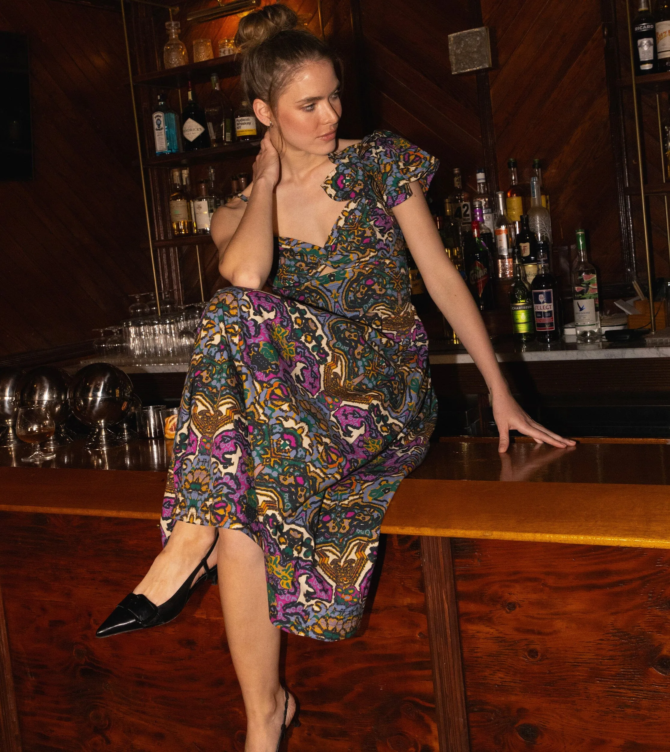 Solana Midi Dress | Mosaic Ikat sold by Cleobella product image thumbnail 5