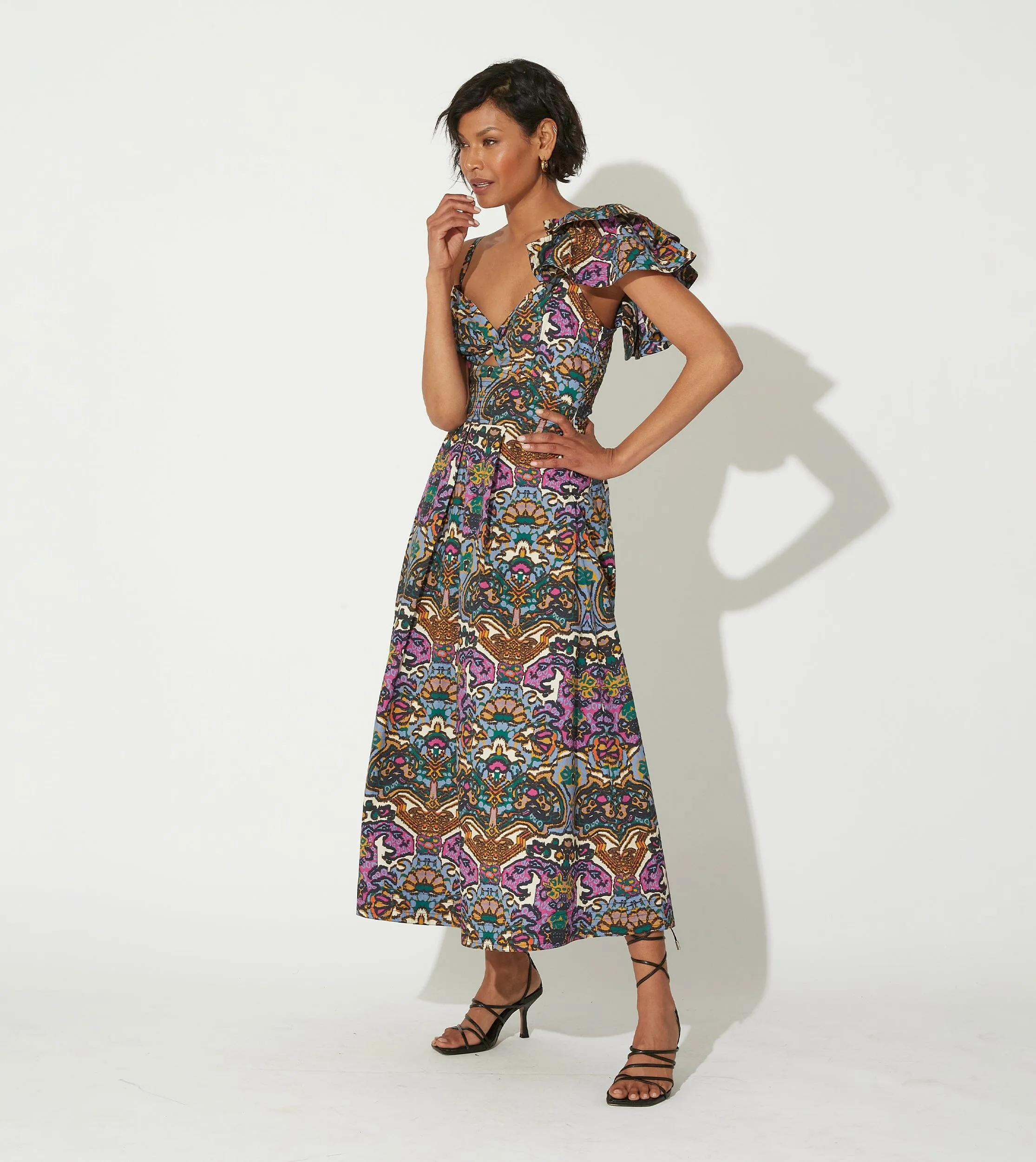 Solana Midi Dress | Mosaic Ikat sold by Cleobella product image thumbnail 4