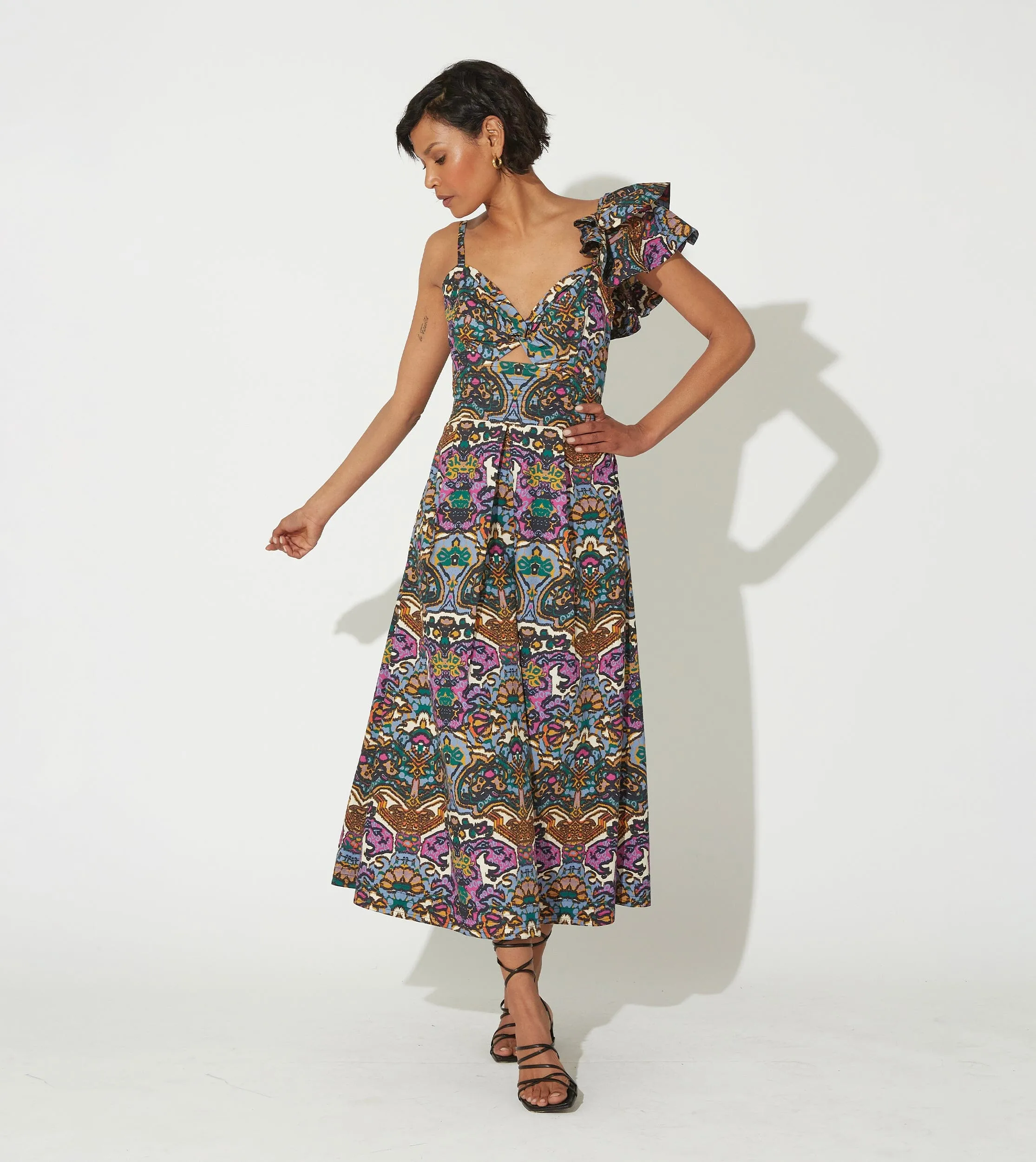 Solana Midi Dress | Mosaic Ikat sold by Cleobella