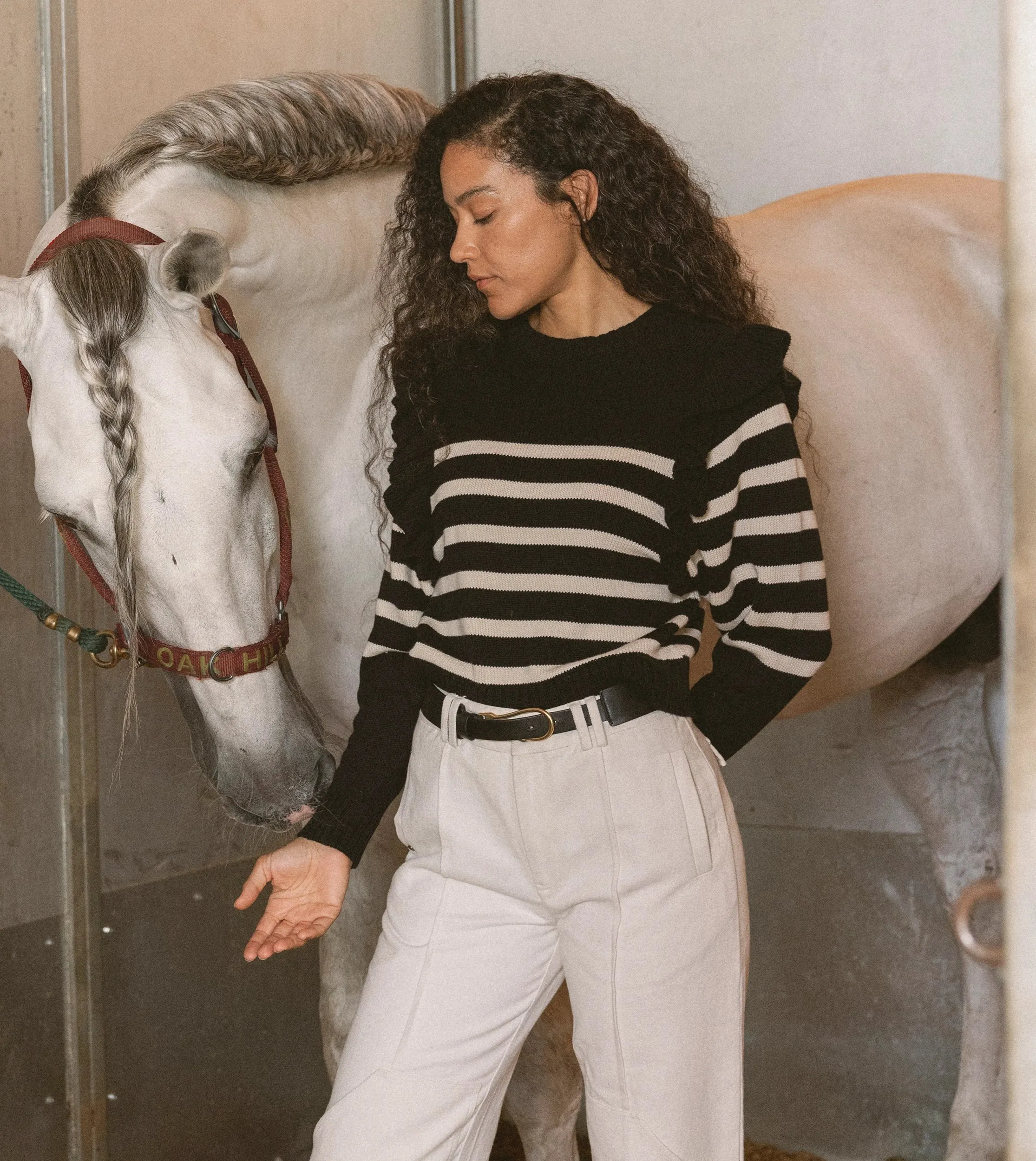 Blair Cropped Sweater | Black/Ivory sold by Cleobella product image thumbnail 2