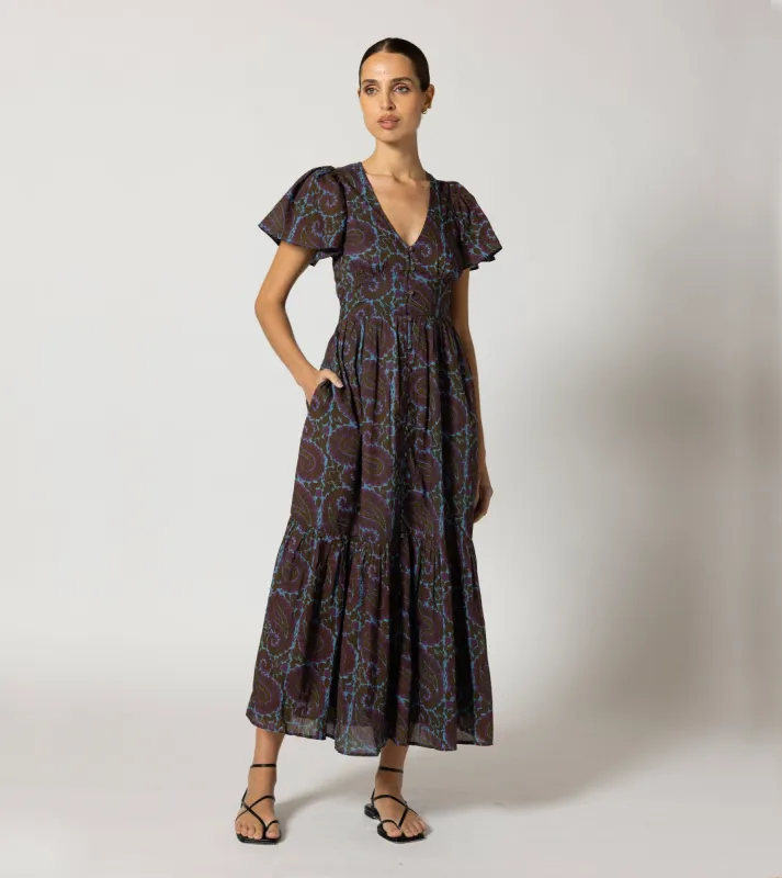 Sasha Ankle Dress | Dark Aurora sold by Cleobella