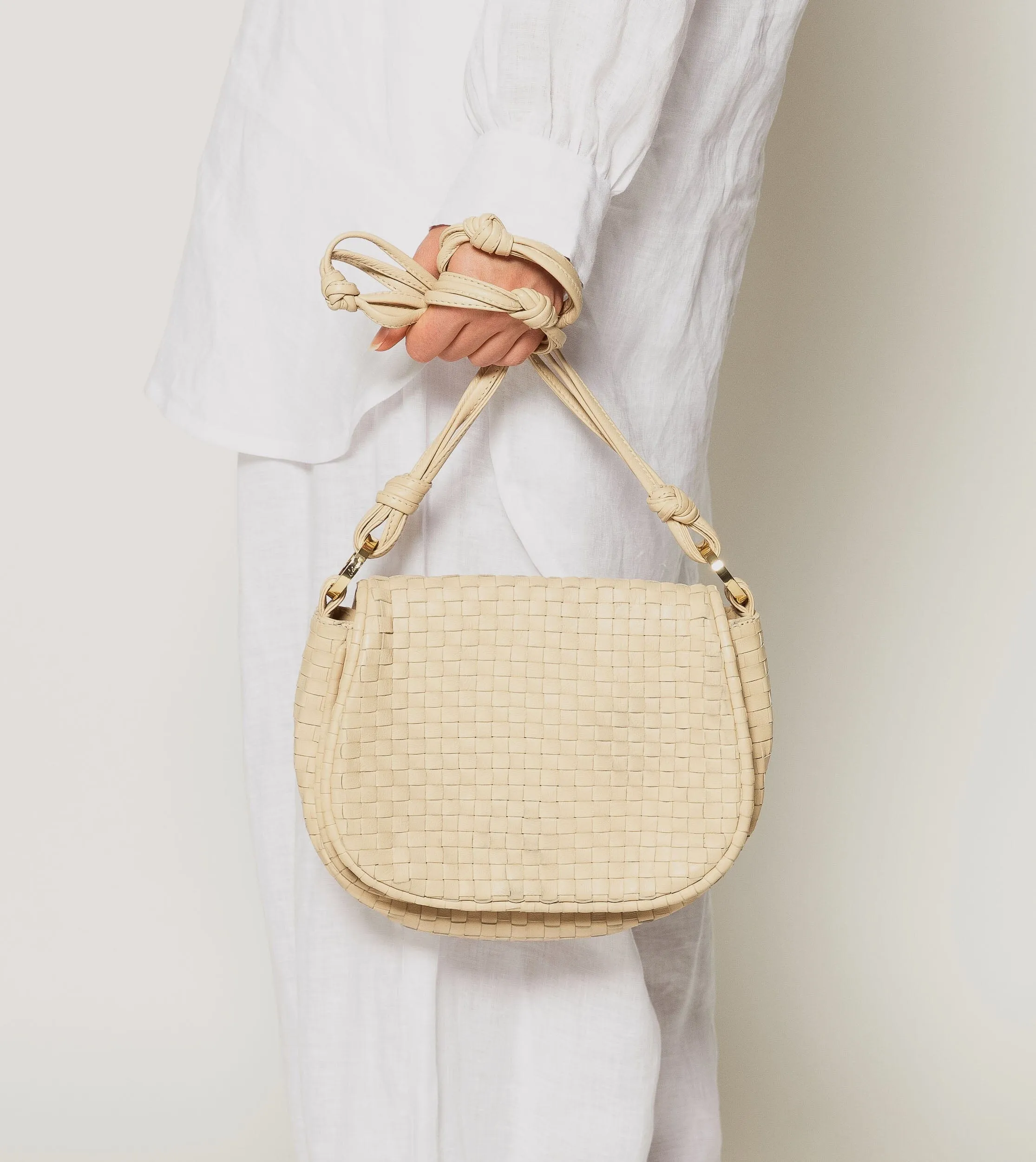 Delphine Woven Saddle Bag | Ivory sold by Cleobella