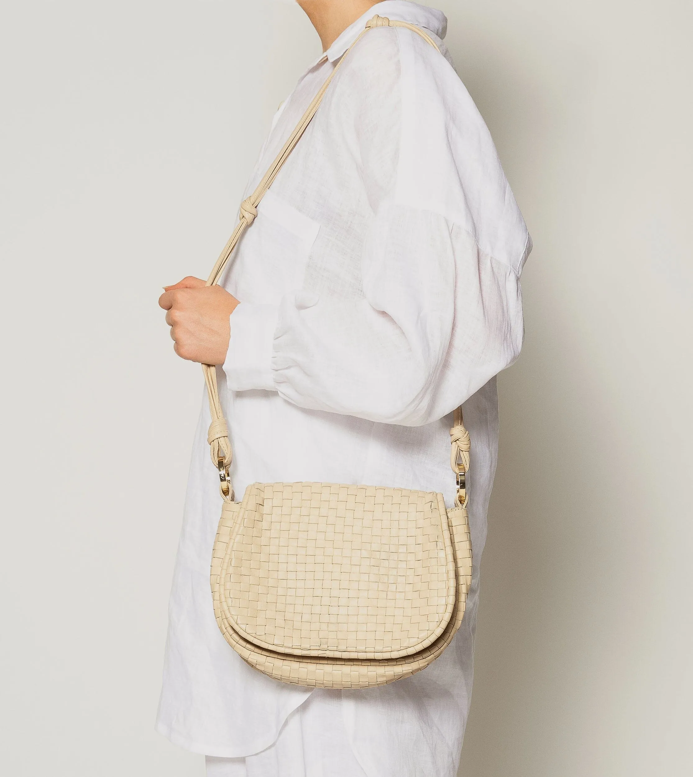 Delphine Woven Saddle Bag | Ivory sold by Cleobella product image thumbnail 2