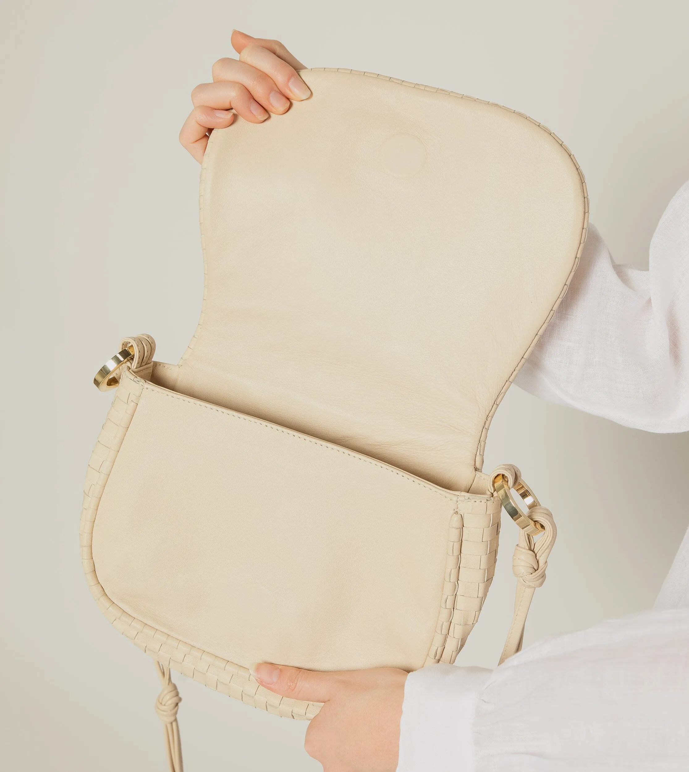 Delphine Woven Saddle Bag | Ivory sold by Cleobella product image thumbnail 4