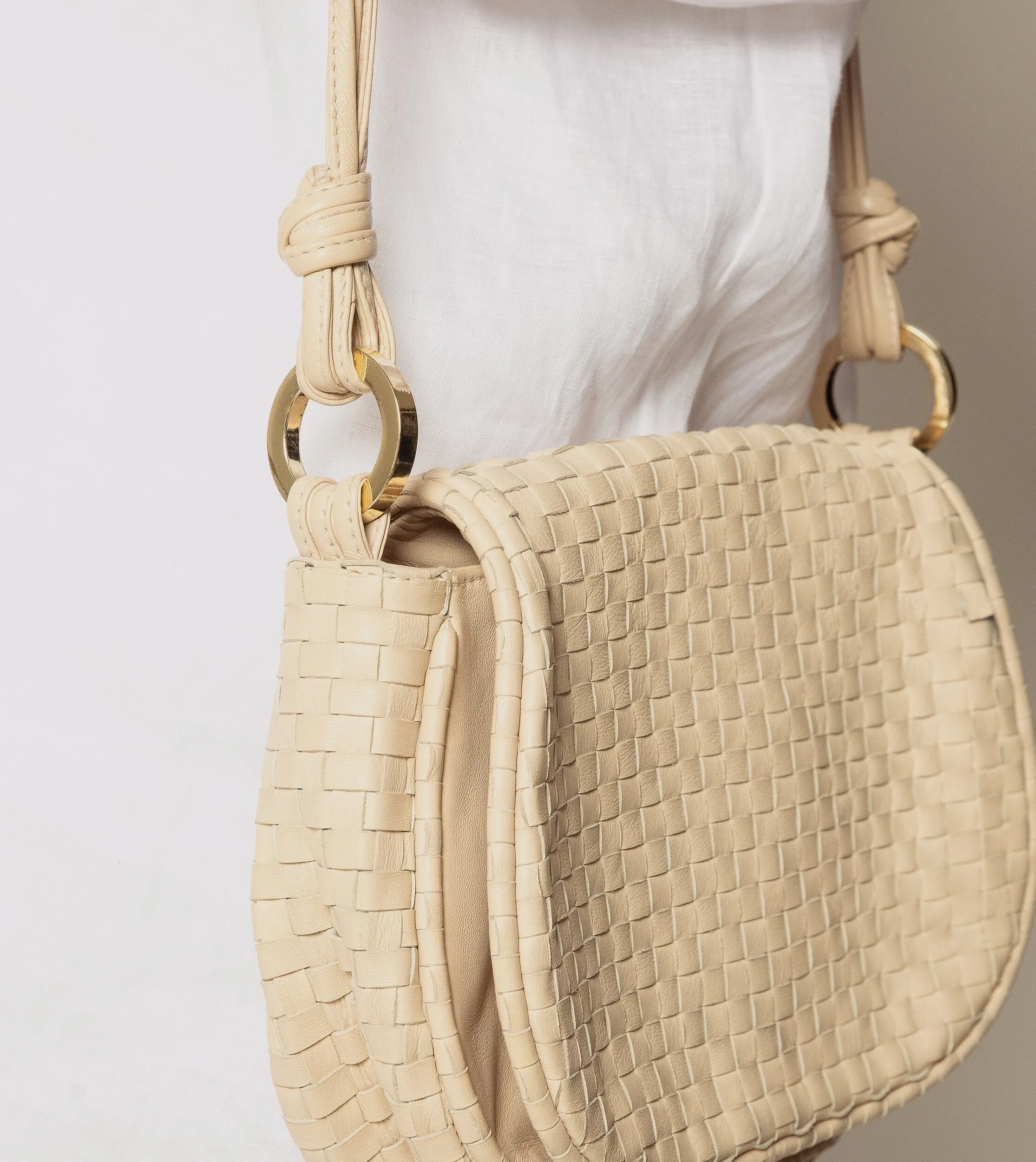Delphine Woven Saddle Bag | Ivory sold by Cleobella product image thumbnail 3