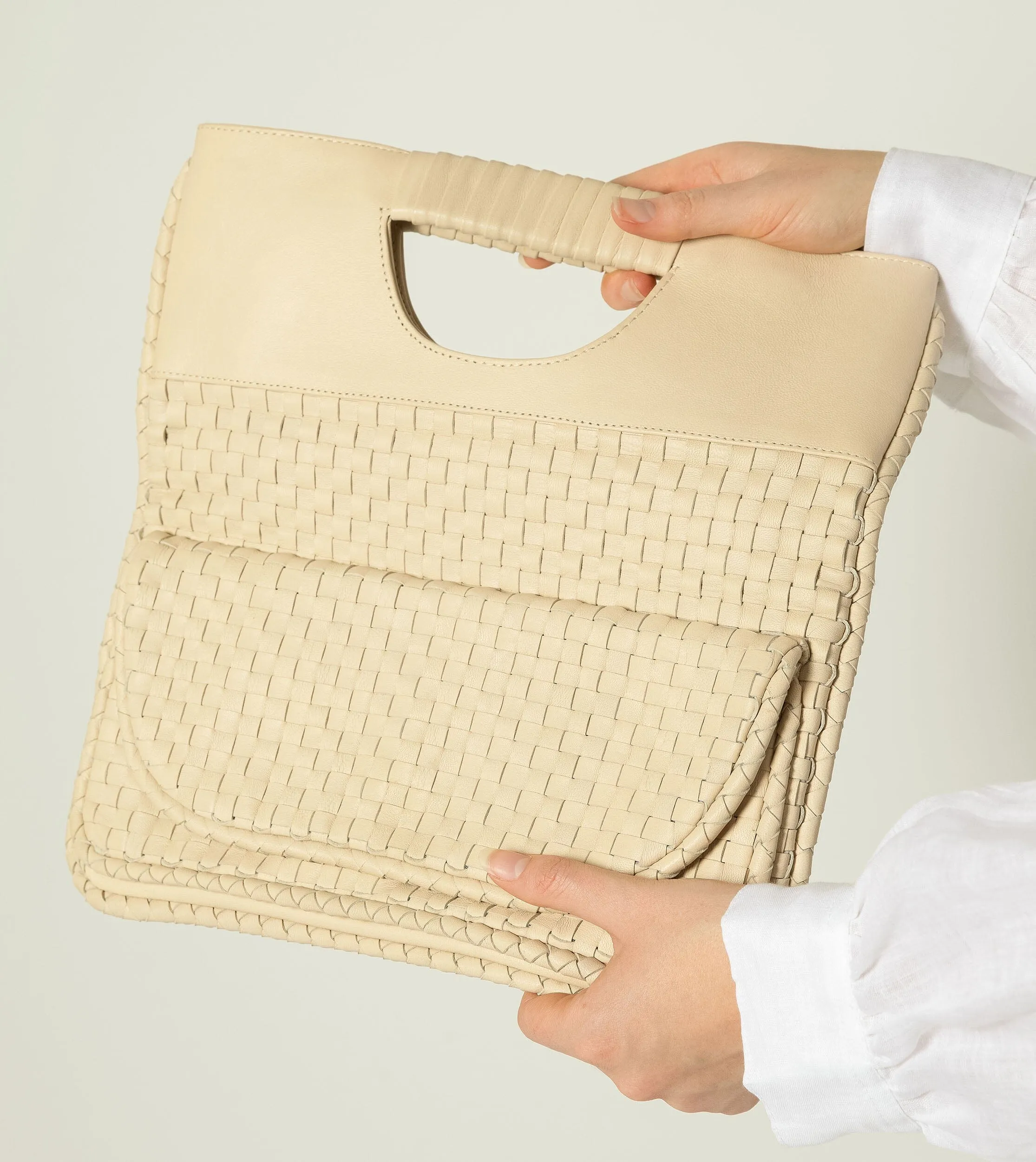 Clarisse Woven Clutch | Ivory sold by Cleobella product image thumbnail 3