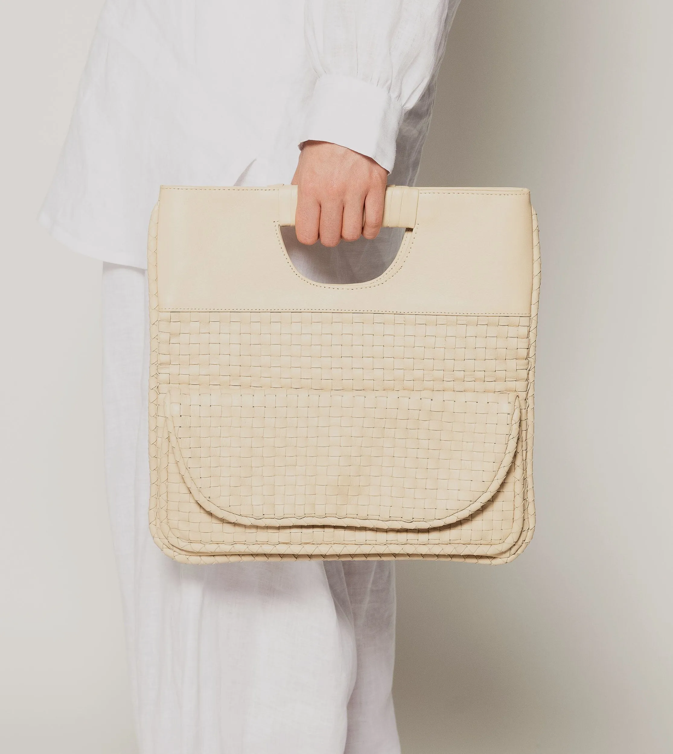 Clarisse Woven Clutch | Ivory sold by Cleobella